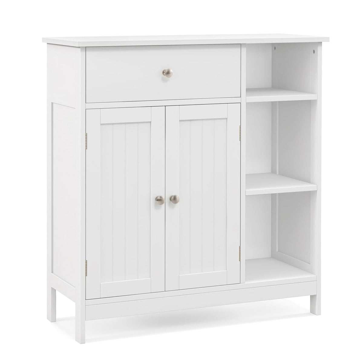 White Bathroom Floor Cabinet - MDF Storage Unit 30" x 12" x 32"-Floor Cabinets-DECOROLALA