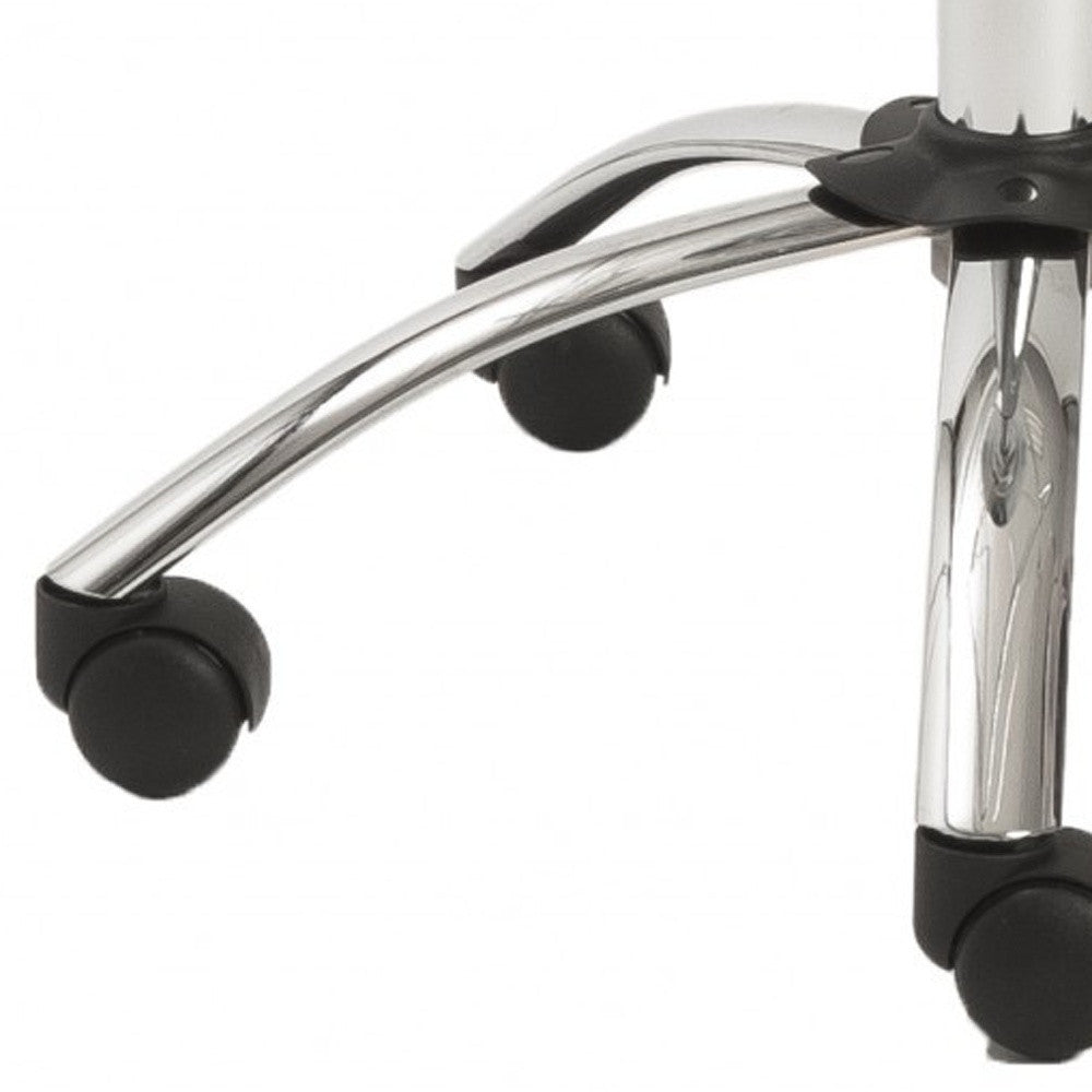 White Clear and Silver Adjustable Swivel Plastic Rolling Conference Office Chair-Office Chairs-DECOROLALA