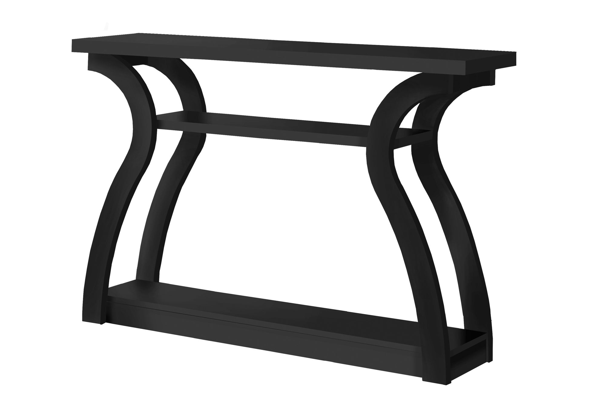 White Console Table 47" 3-Tier Curved Base-Accent Table-DECOROLALA