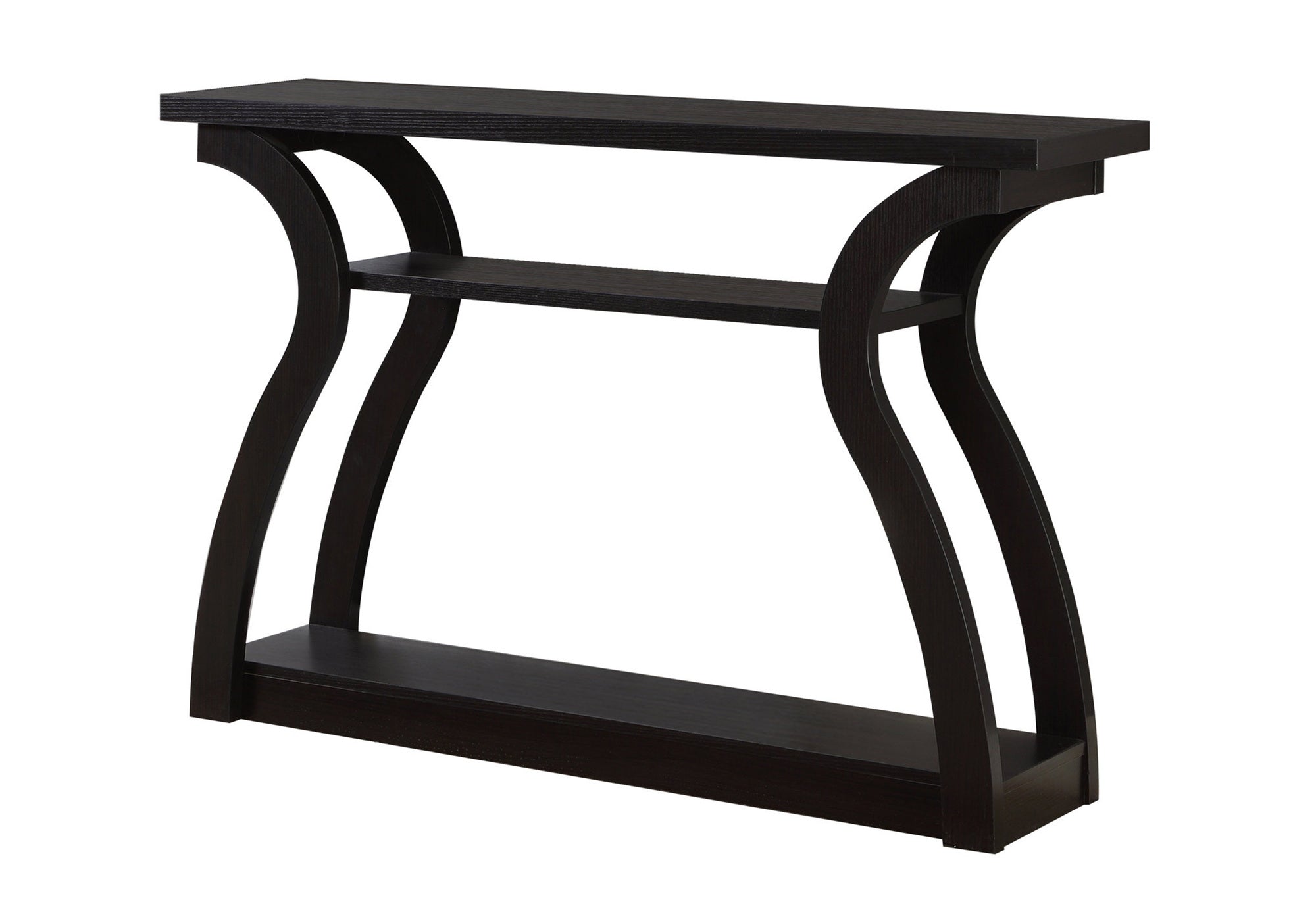 White Console Table 47" 3-Tier Curved Base-Accent Table-DECOROLALA