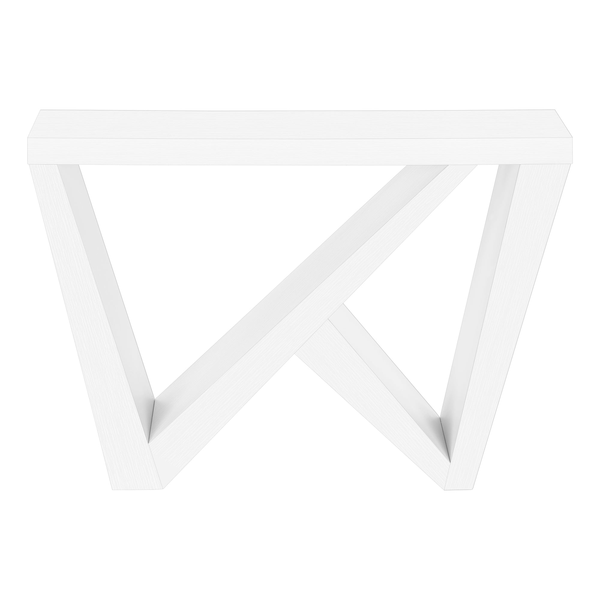 White Console Table 48"L Asymmetrical Base-Accent Table-DECOROLALA