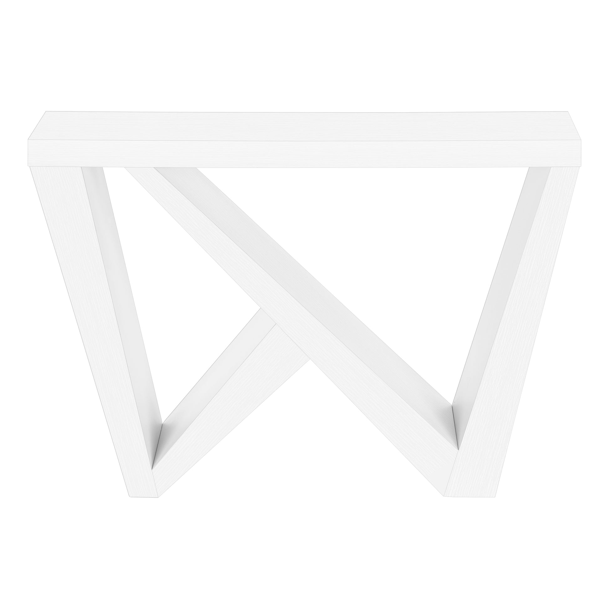 White Console Table 48"L Asymmetrical Base-Accent Table-DECOROLALA
