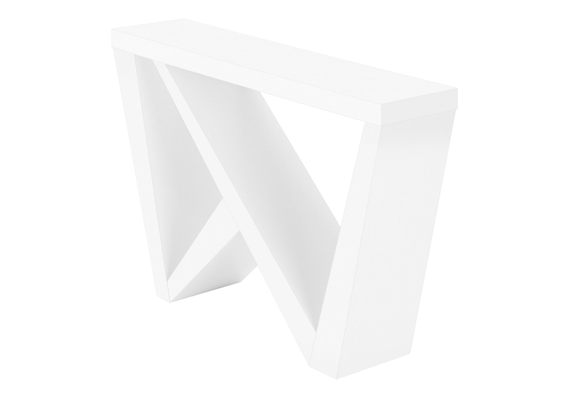 White Console Table 48"L Asymmetrical Base-Accent Table-DECOROLALA