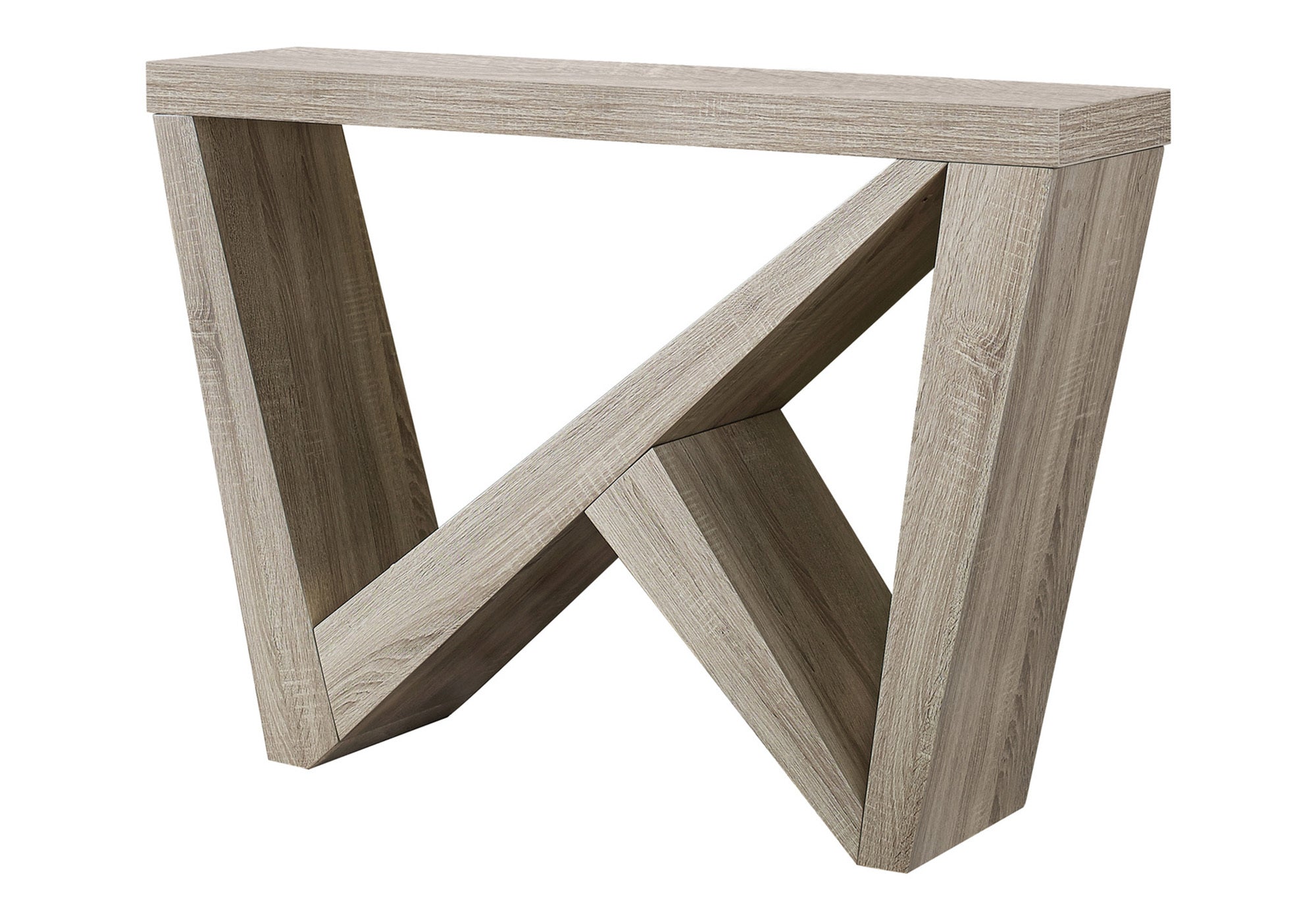 White Console Table 48"L Asymmetrical Base-Accent Table-DECOROLALA