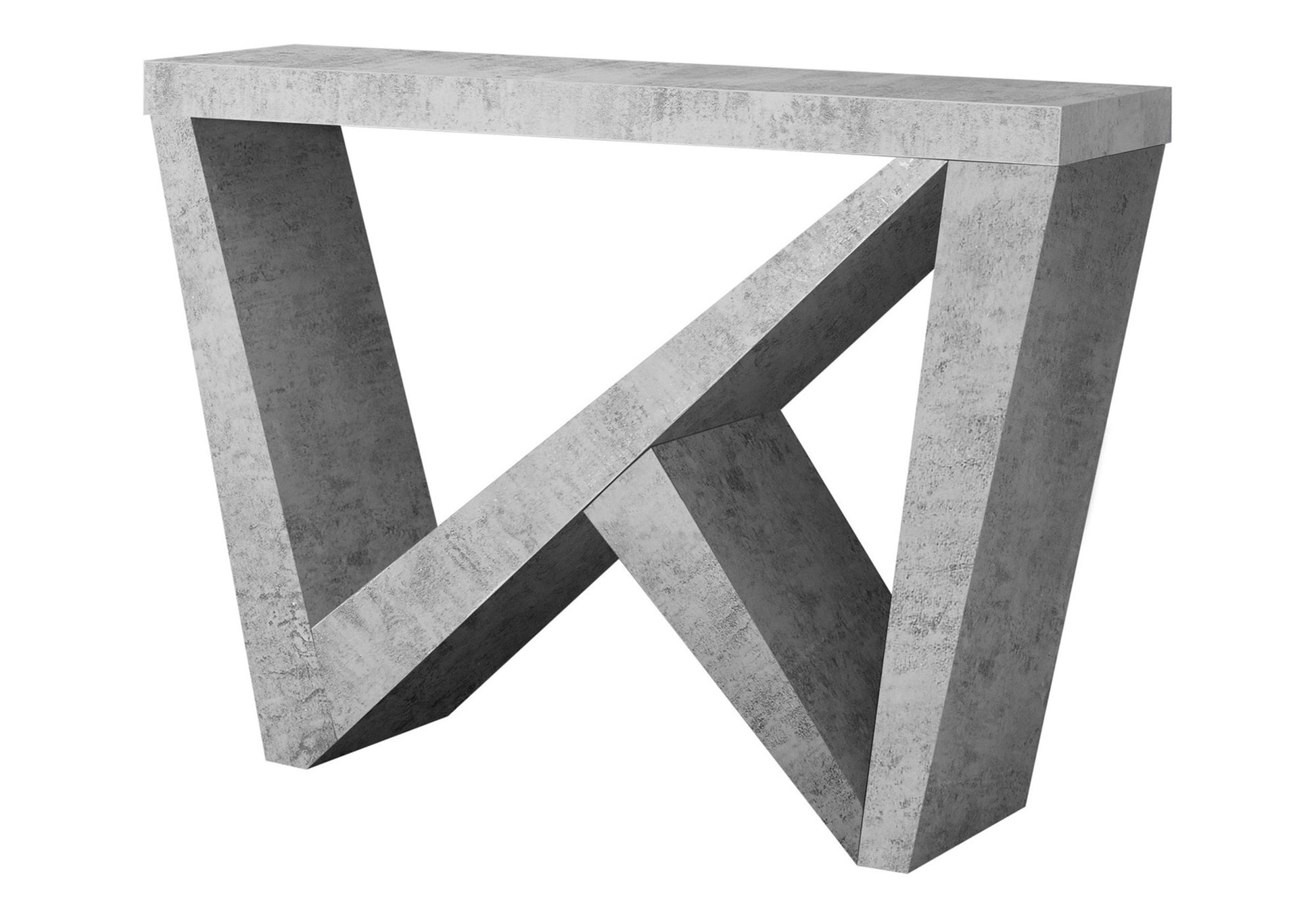 White Console Table 48"L Asymmetrical Base-Accent Table-DECOROLALA
