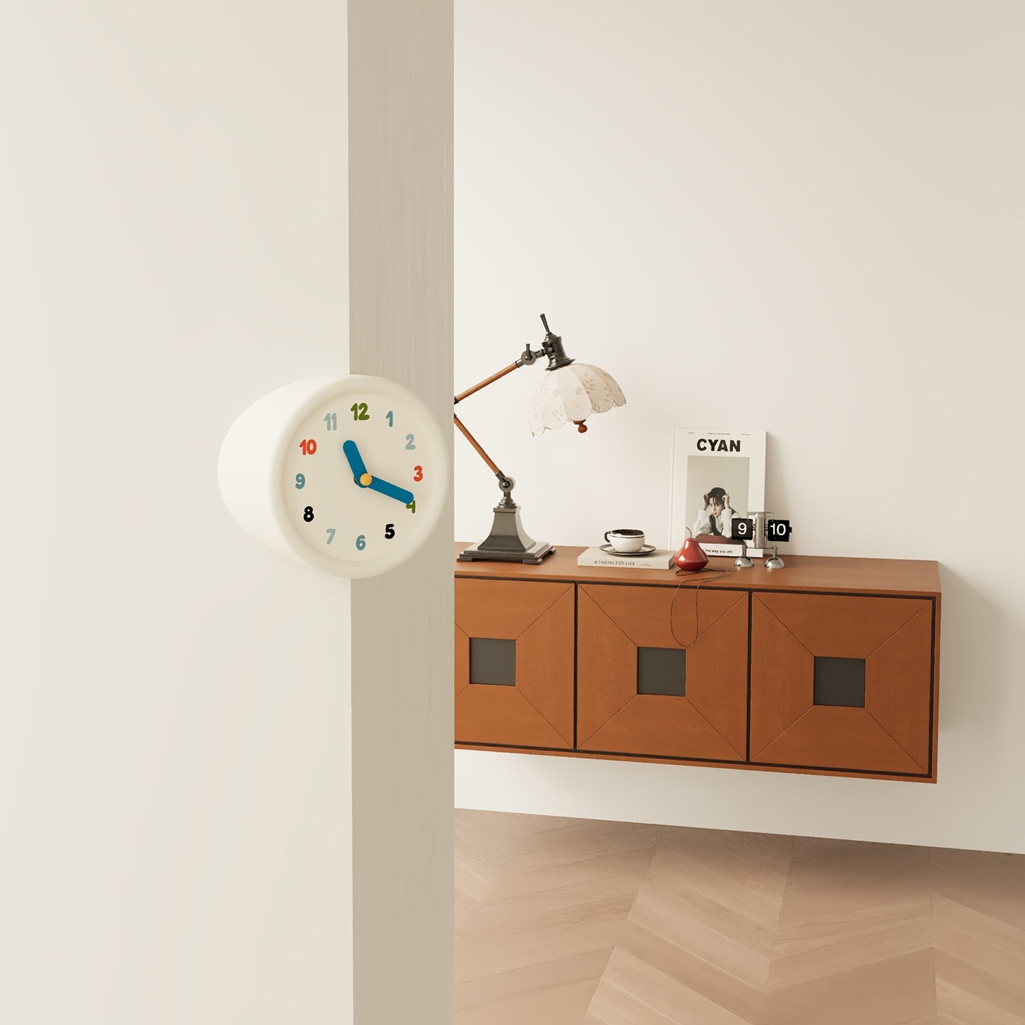 White Corner Clock-Clock-DECOROLALA