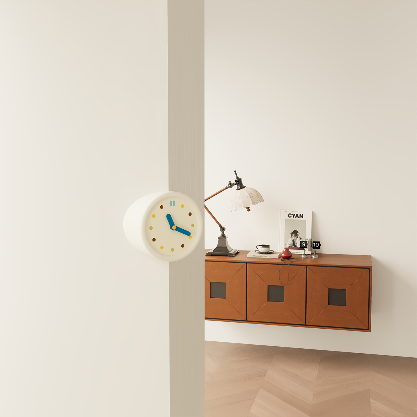 White Corner Clock-Clock-DECOROLALA