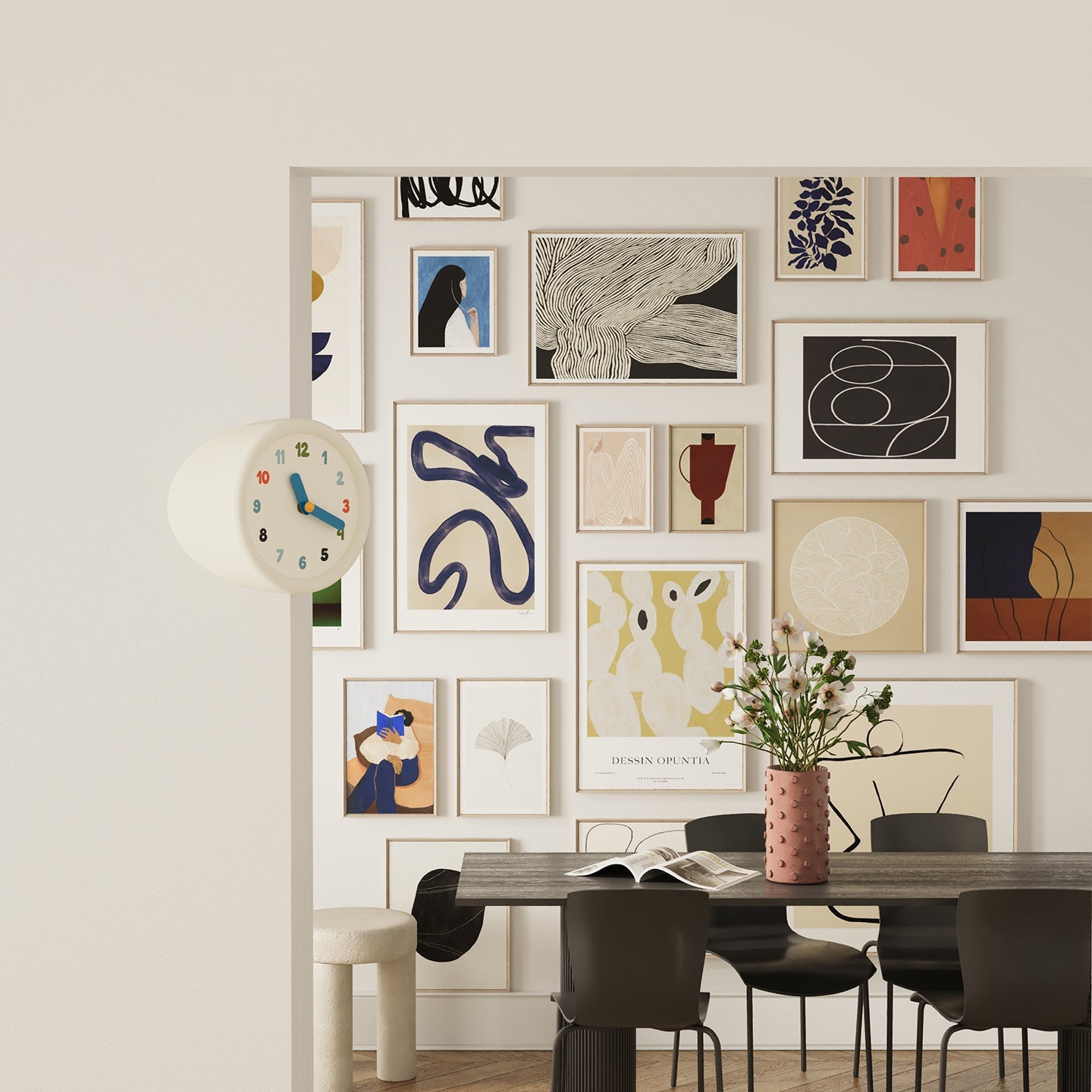 White Corner Clock-Clock-DECOROLALA