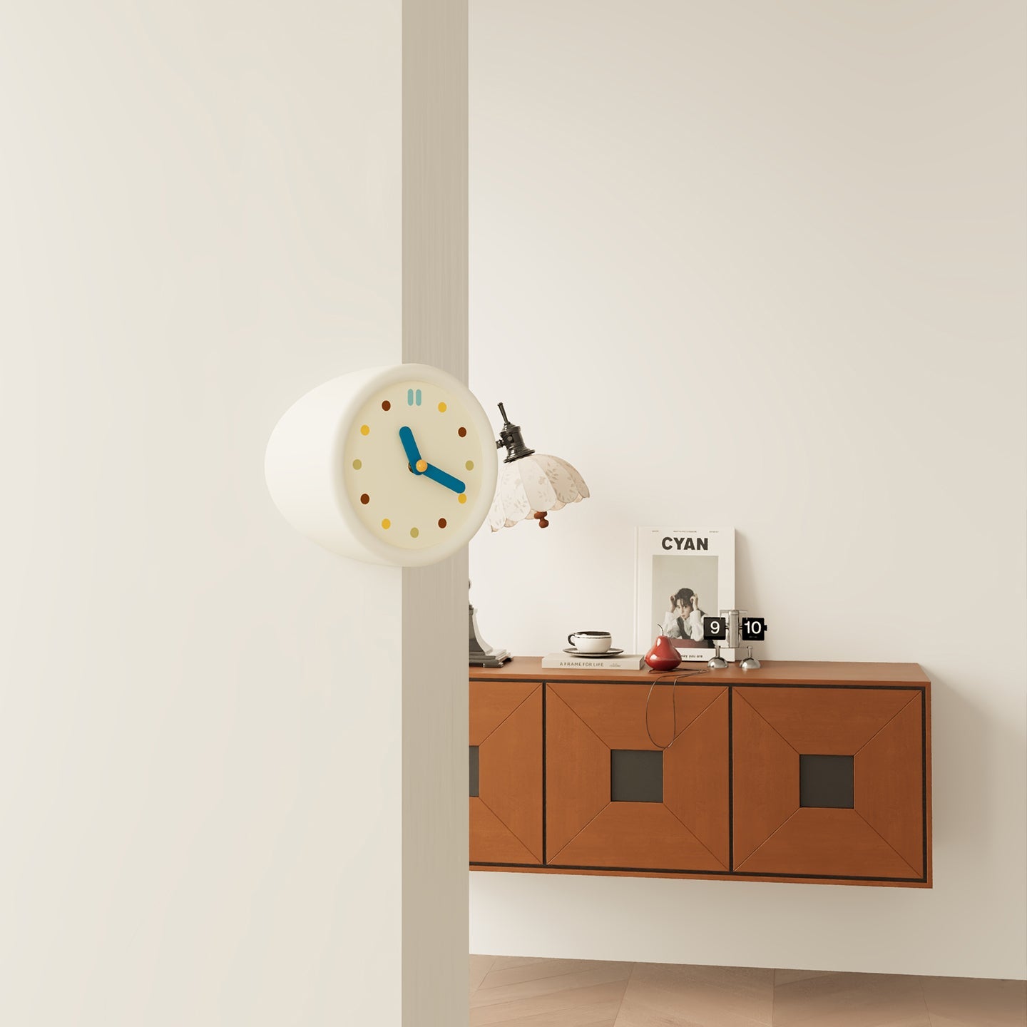 White Corner Clock-Clock-DECOROLALA