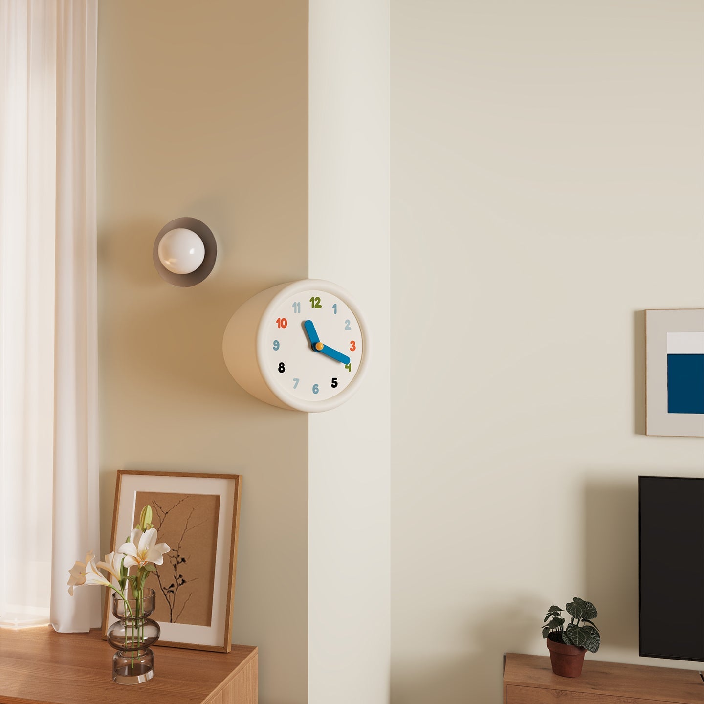 White Corner Clock-Clock-DECOROLALA