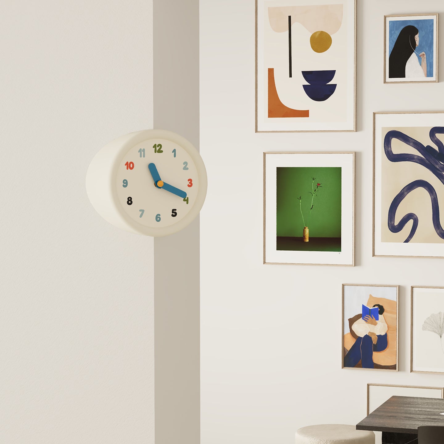 White Corner Clock-Clock-DECOROLALA