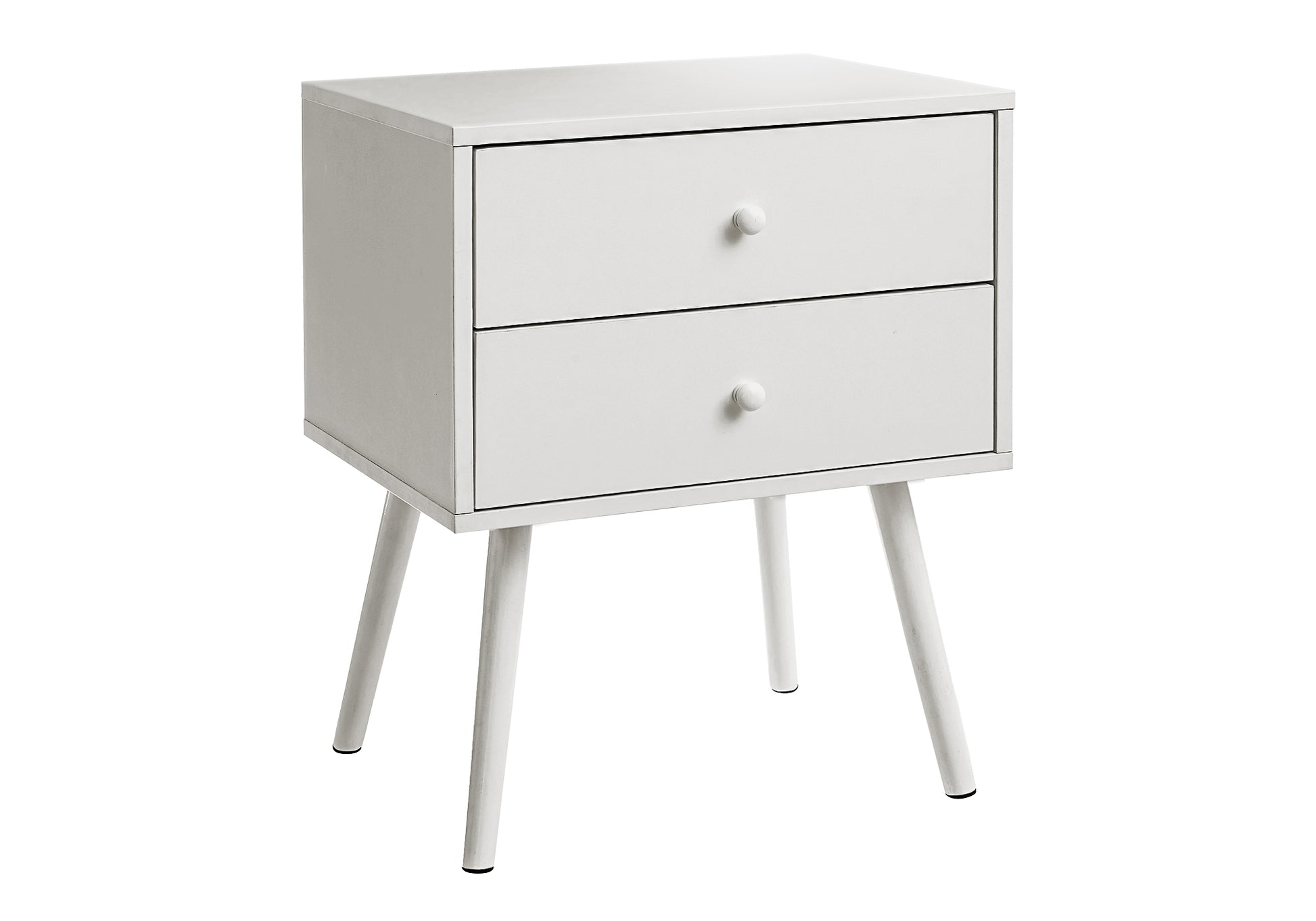 White End Table with 2 Drawers 24"H-Accent Table-DECOROLALA