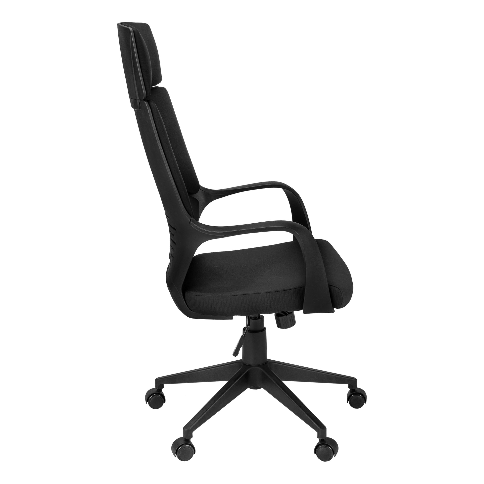 White High-Back Executive Office Chair with Grey Fabric-Computer Desk-DECOROLALA
