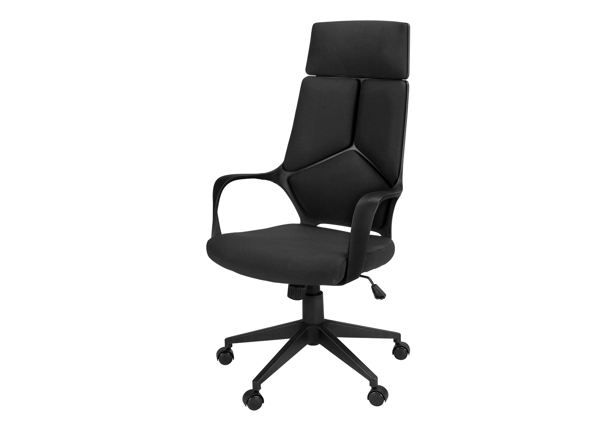 White High-Back Executive Office Chair with Grey Fabric-Computer Desk-DECOROLALA