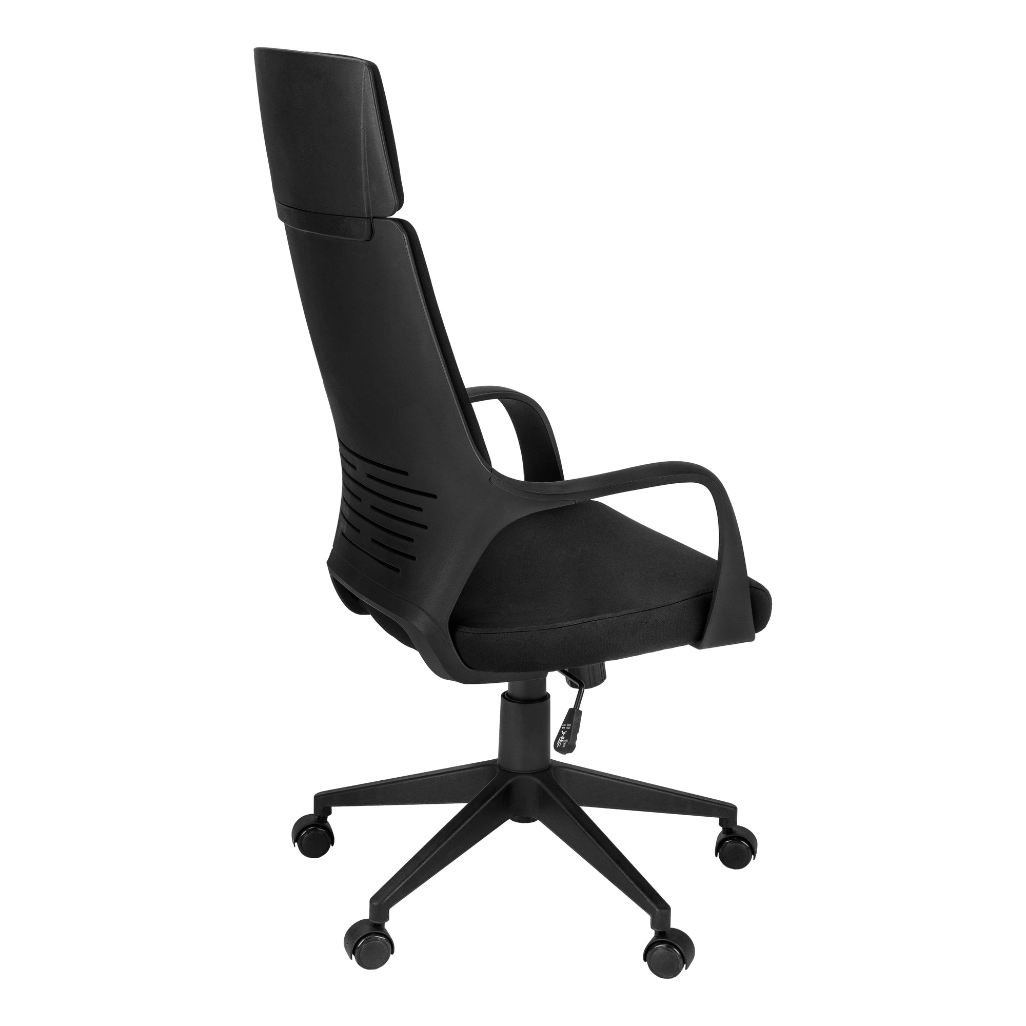 White High-Back Executive Office Chair with Grey Fabric-Computer Desk-DECOROLALA