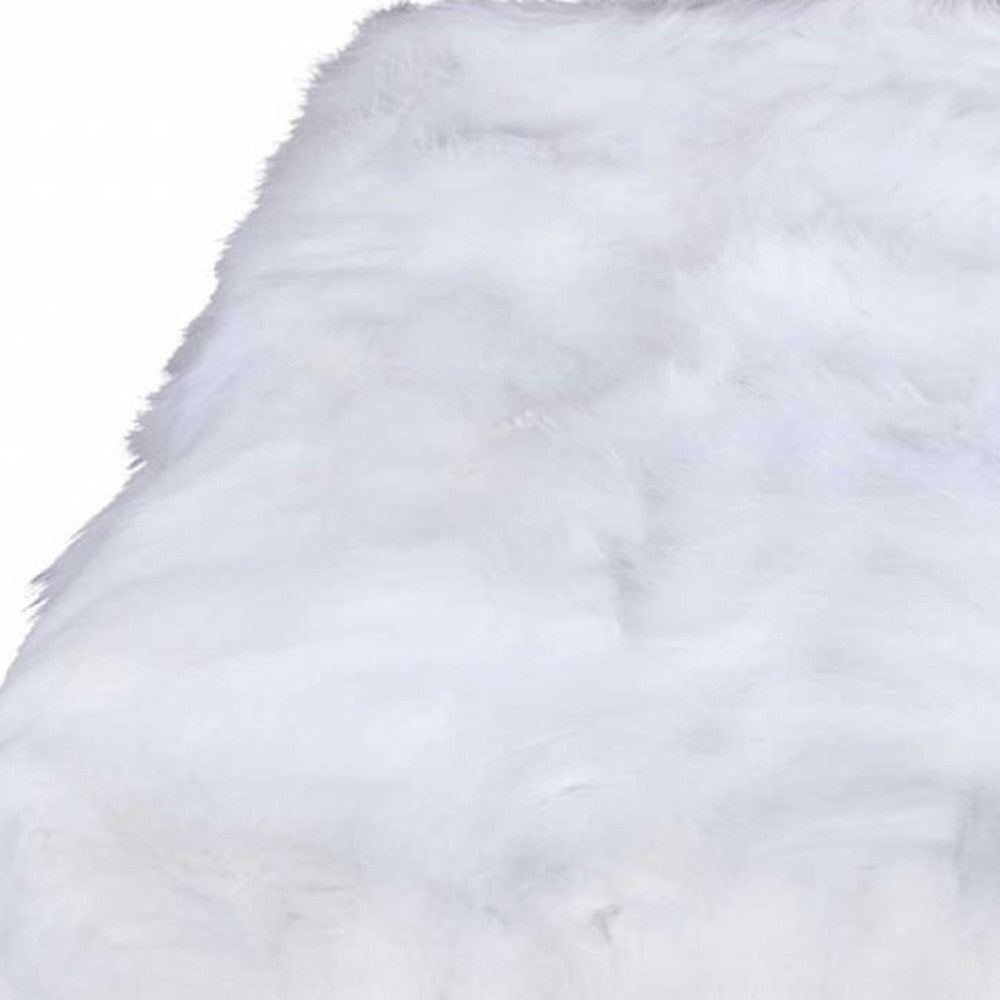 White Knitted Rabbit Solid Color Plush Reversable Throw-Throws & Blankets-DECOROLALA