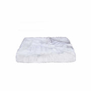 White Knitted Rabbit Solid Color Plush Reversable Throw-Throws & Blankets-DECOROLALA