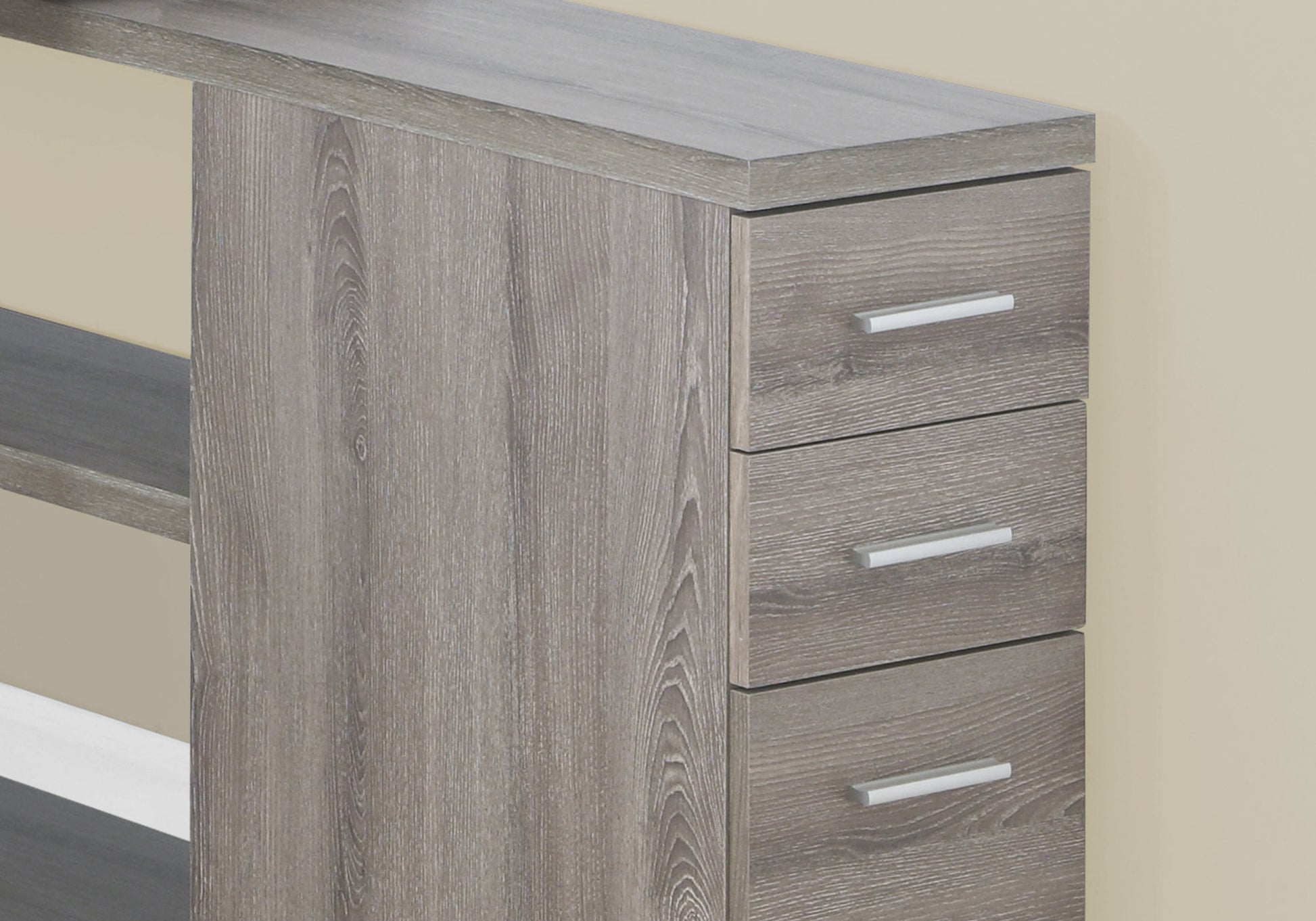 White L-Shape Corner Computer Desk with Storage-Bookshelf-DECOROLALA