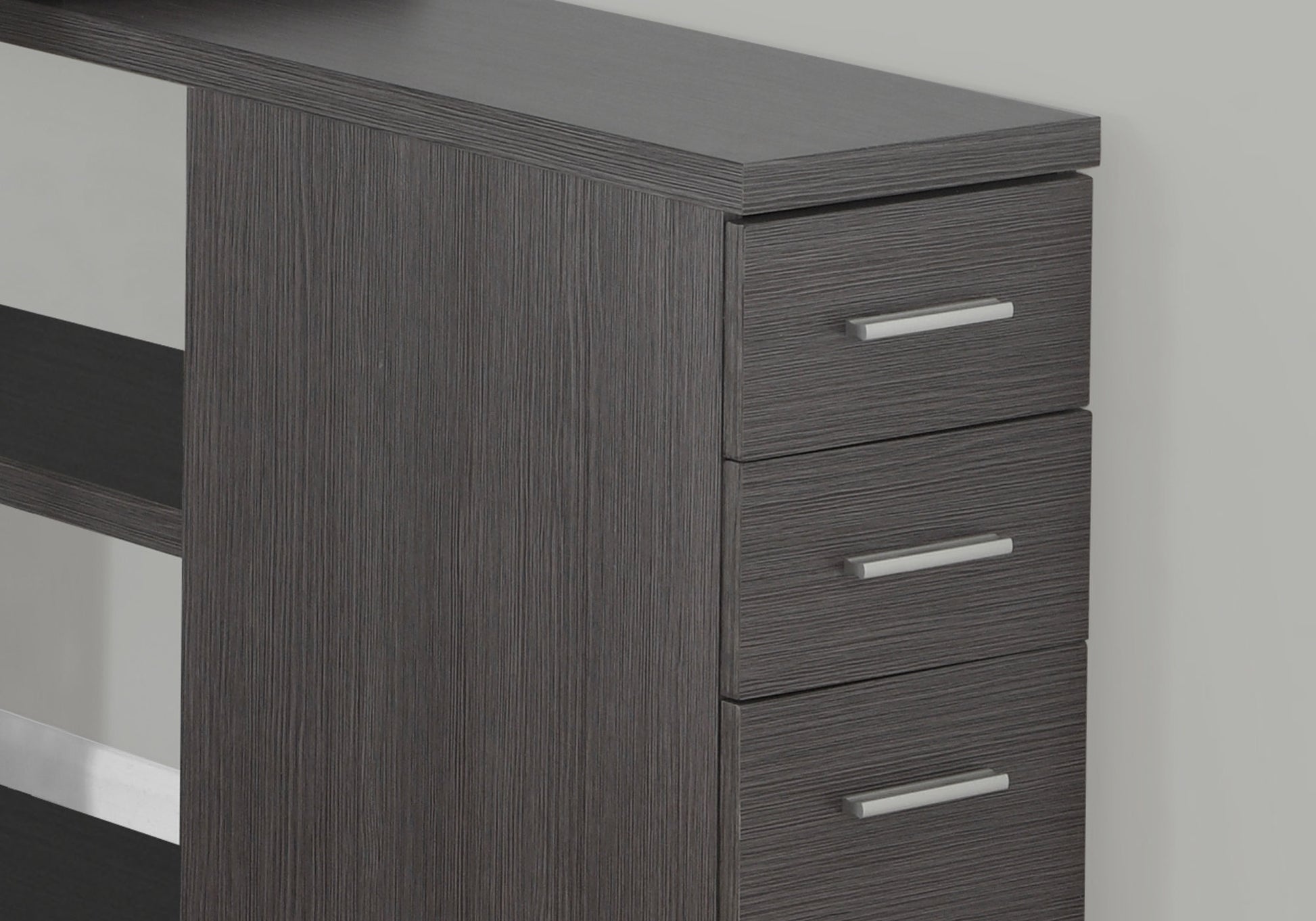 White L-Shape Corner Computer Desk with Storage-Bookshelf-DECOROLALA