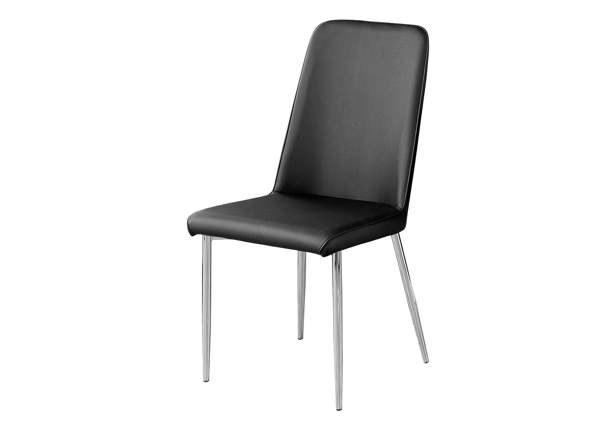 White Leather Dining Chair Set of 2 - Chrome Legs-Dining Set-DECOROLALA