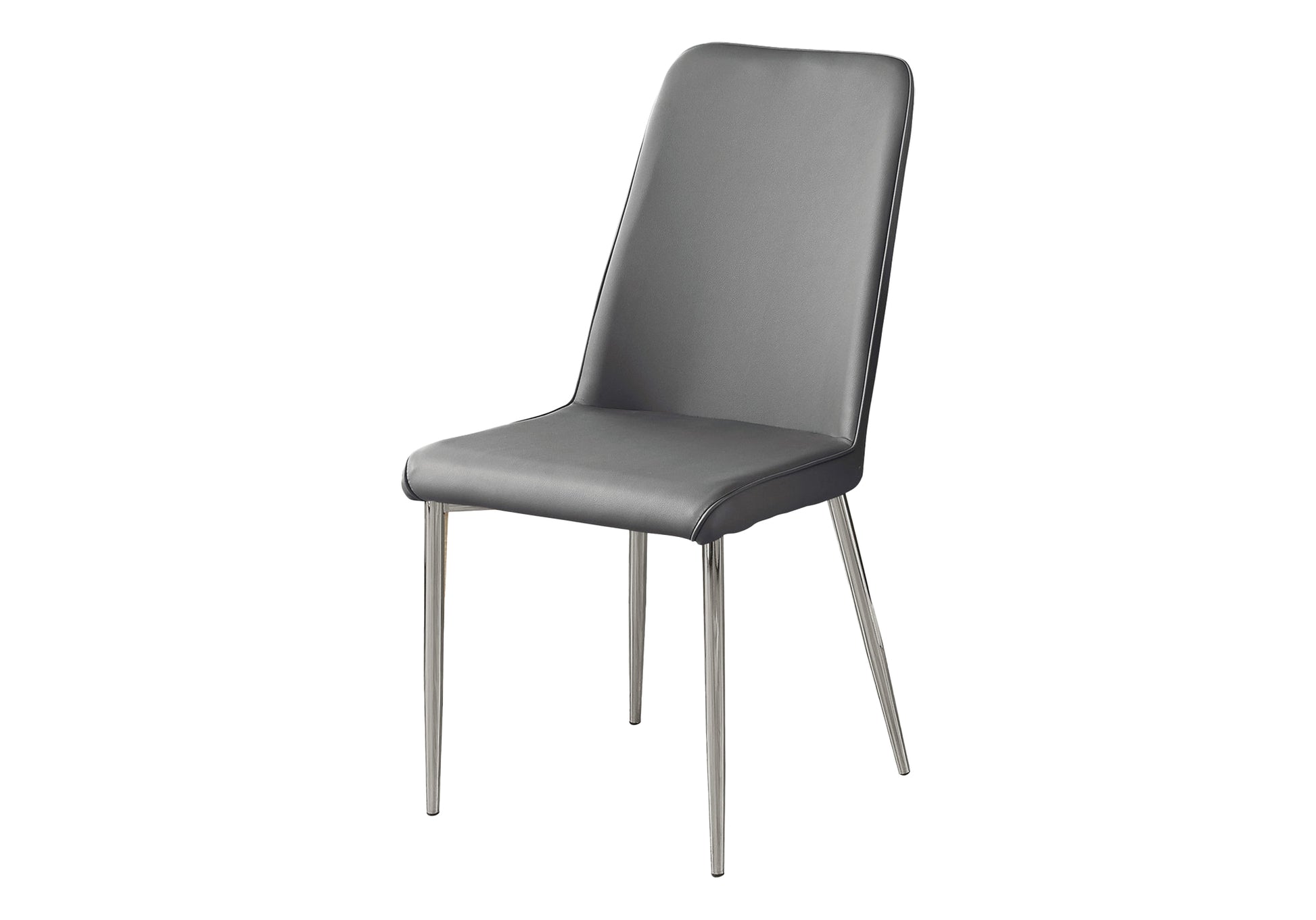 White Leather Dining Chair Set of 2 - Chrome Legs-Dining Set-DECOROLALA
