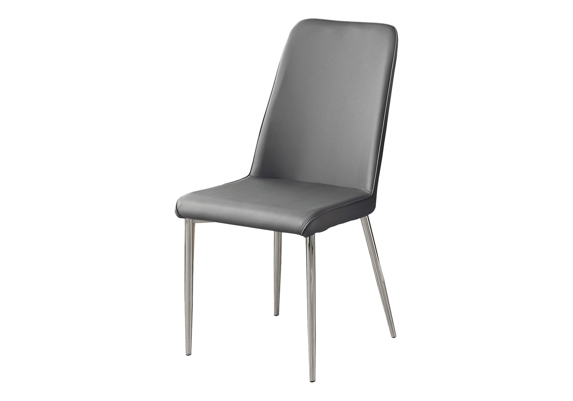 White Leather Dining Chair Set of 2 - Chrome Legs-Dining Set-DECOROLALA