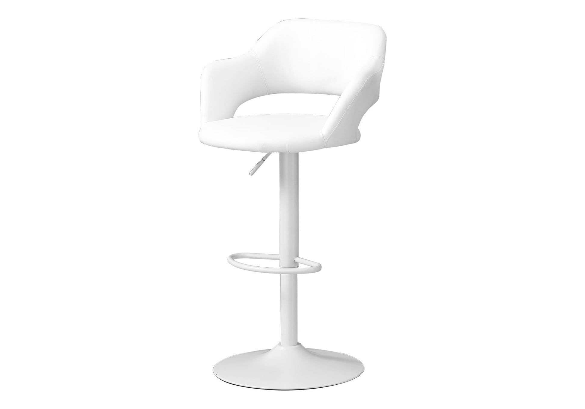 White Metal Low Back Bar Height Bar Chair-Bar Chairs-DECOROLALA