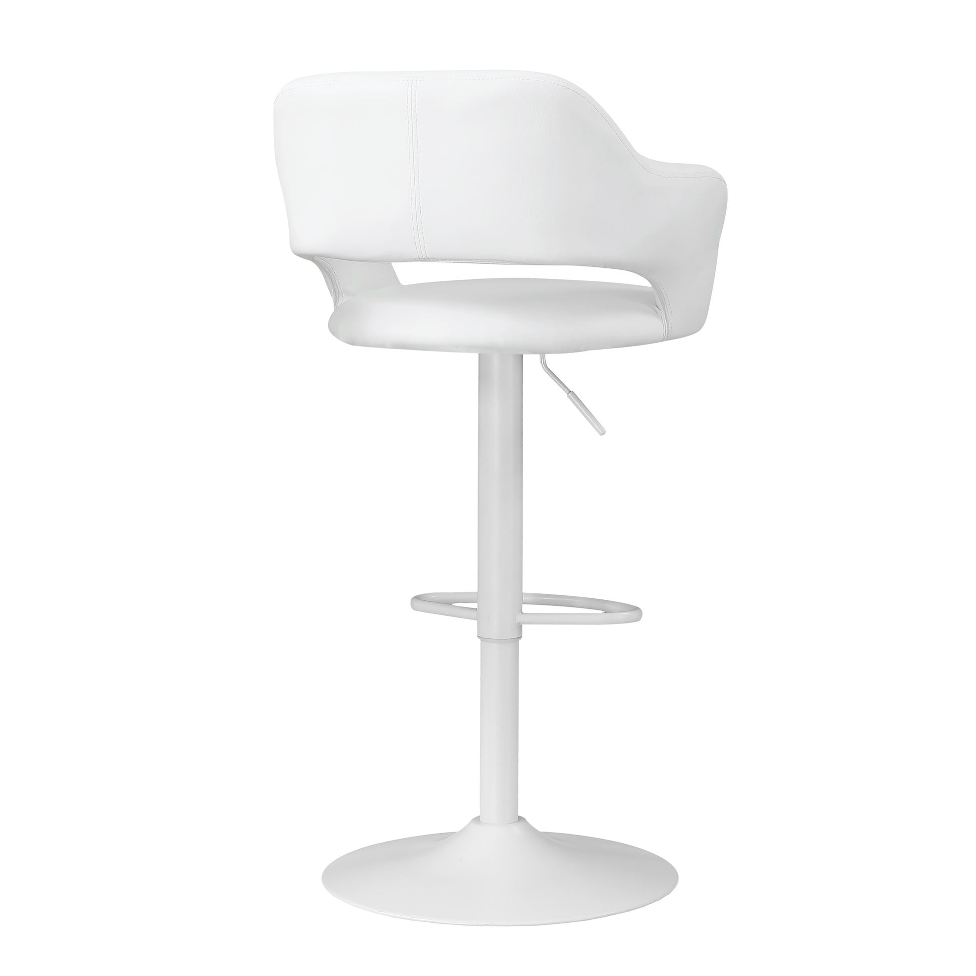 White Metal Low Back Bar Height Bar Chair-Bar Chairs-DECOROLALA