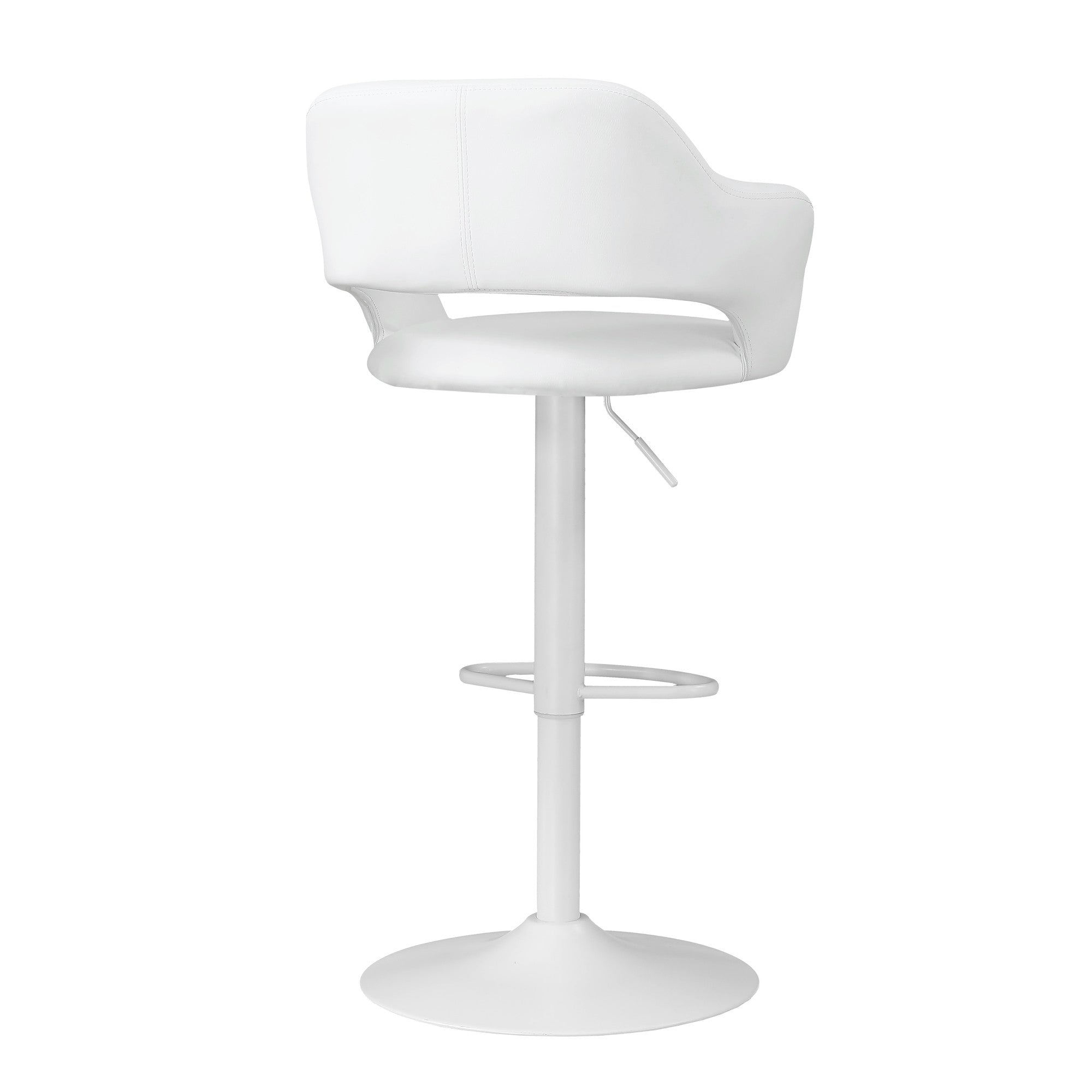 White Metal Low Back Bar Height Bar Chair-Bar Chairs-DECOROLALA