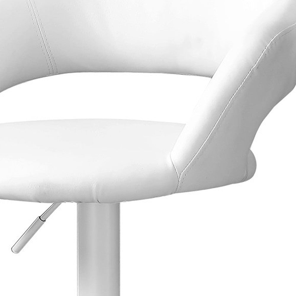 White Metal Low Back Bar Height Bar Chair-Bar Chairs-DECOROLALA