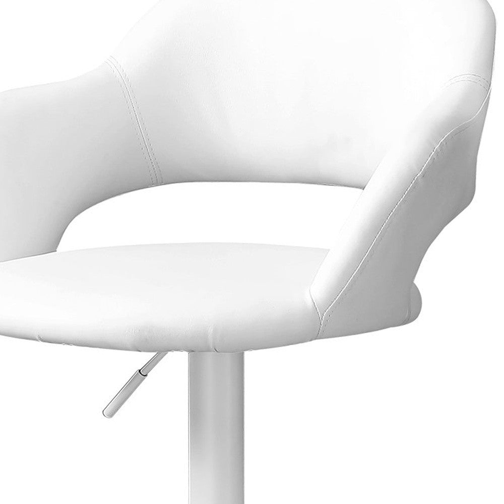 White Metal Low Back Bar Height Bar Chair-Bar Chairs-DECOROLALA