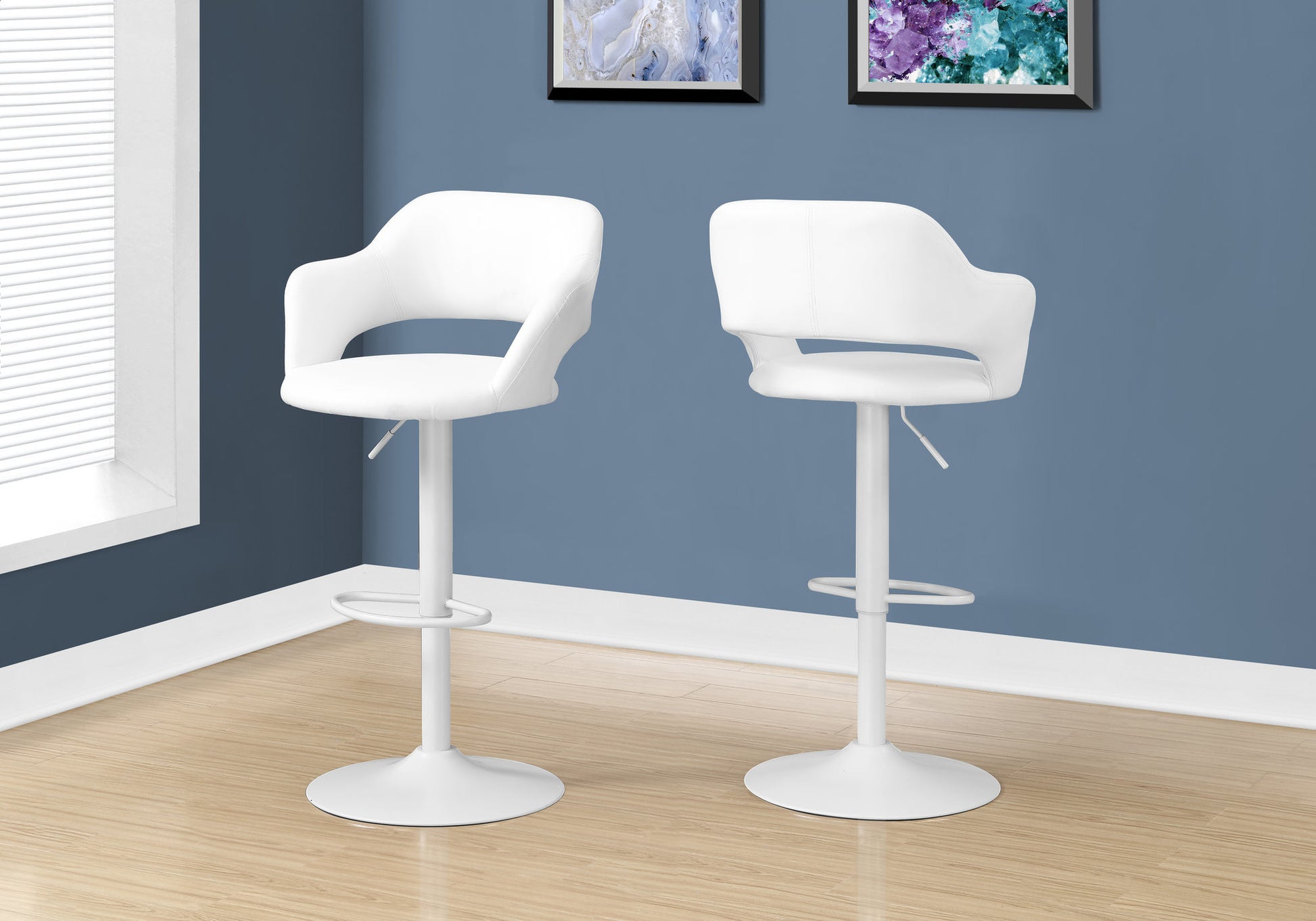 White Metal Low Back Bar Height Bar Chair-Bar Chairs-DECOROLALA