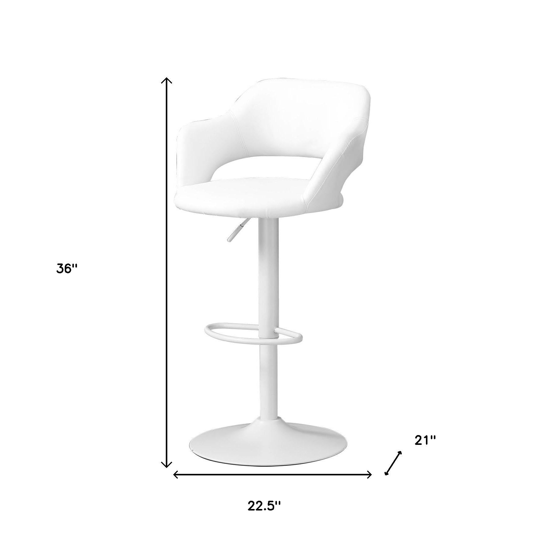 White Metal Low Back Bar Height Bar Chair-Bar Chairs-DECOROLALA