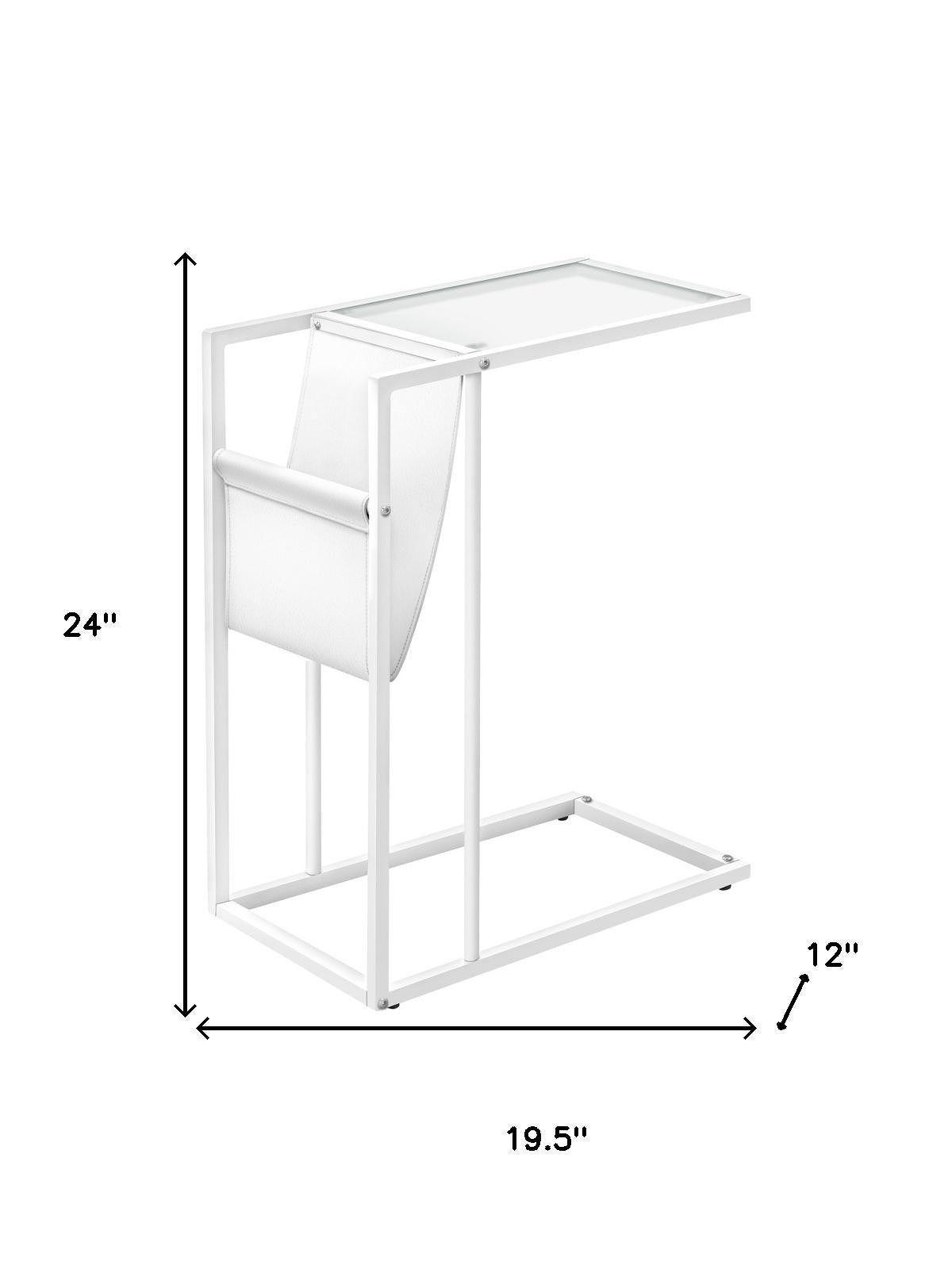 White Modern Metal And Glass Tv Table-Tray Tables-DECOROLALA