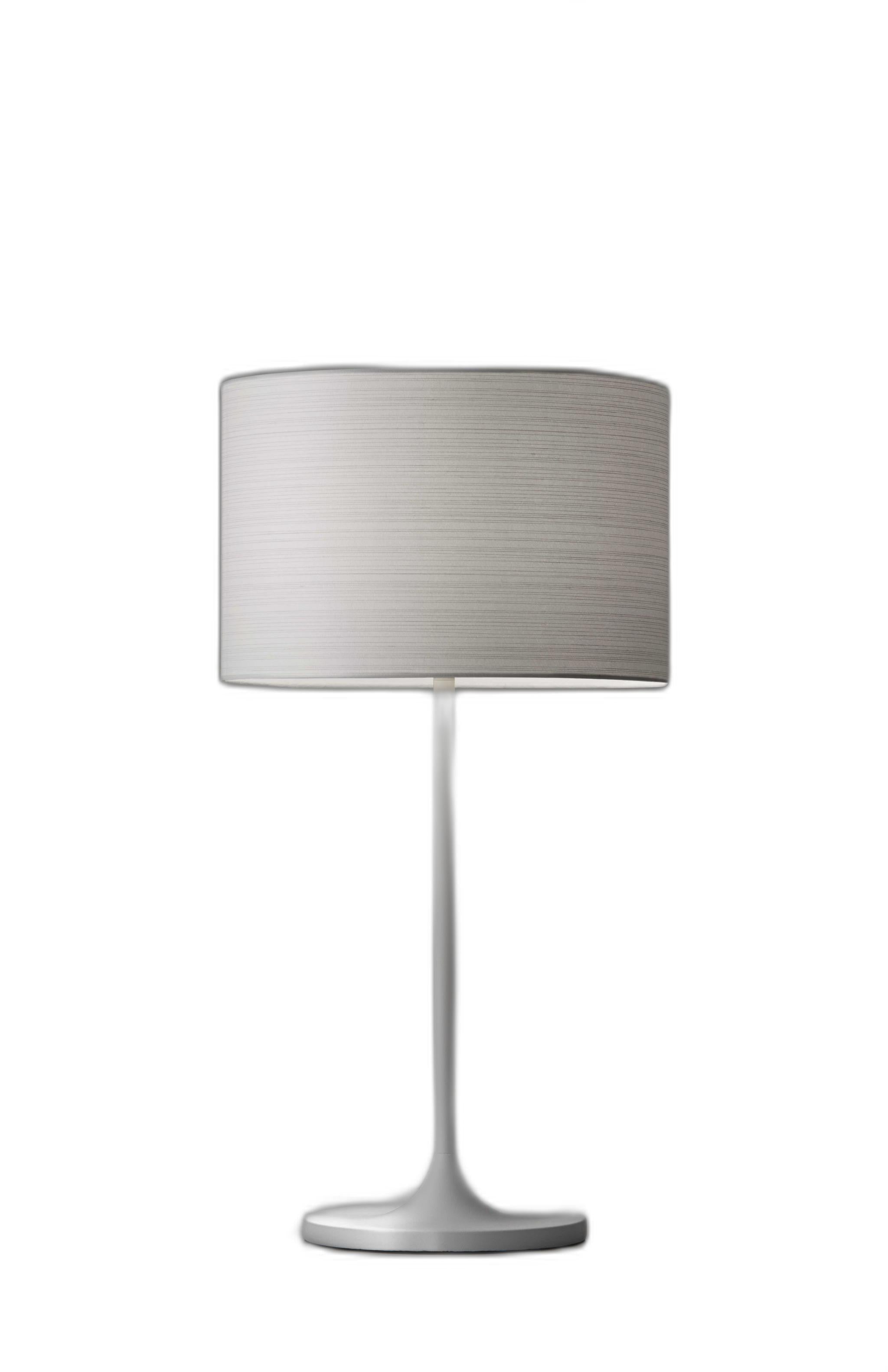 White On White Metal Table Lamp-Table Lamps-DECOROLALA