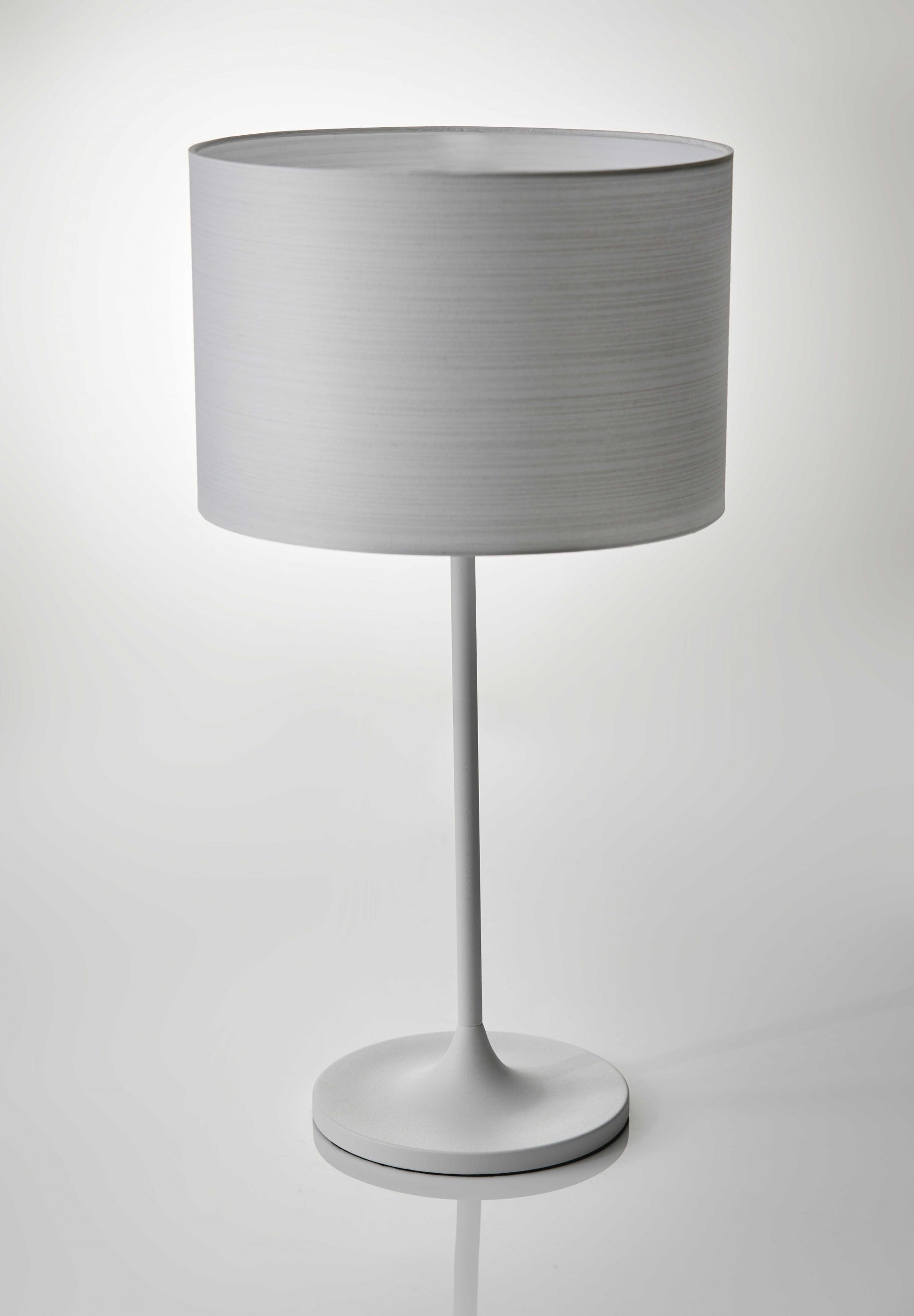 White On White Metal Table Lamp-Table Lamps-DECOROLALA