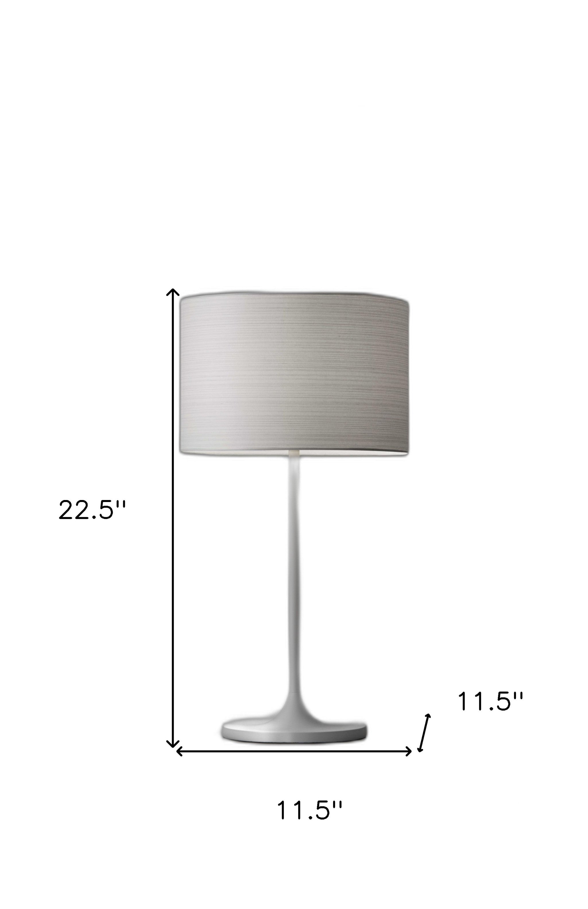 White On White Metal Table Lamp-Table Lamps-DECOROLALA