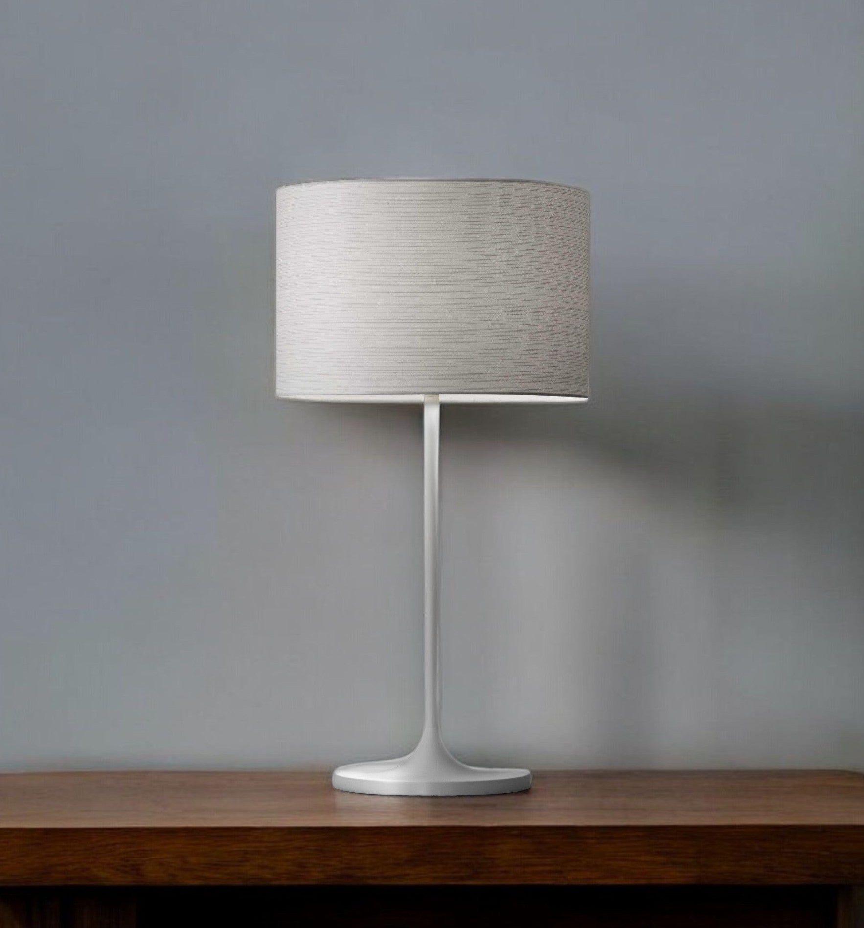 White On White Metal Table Lamp-Table Lamps-DECOROLALA