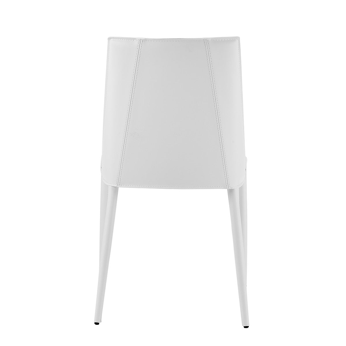 White Upholstered Leather Dining Side Chair-Dining Chairs-DECOROLALA