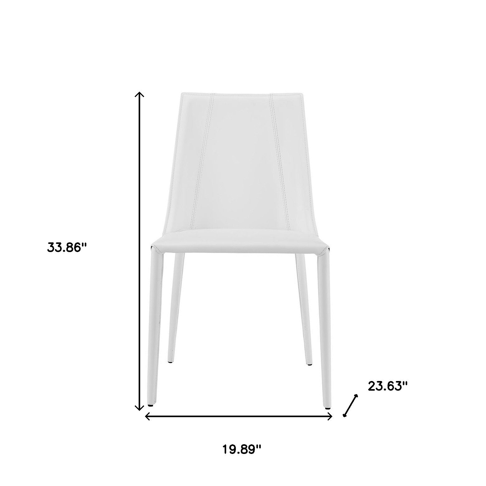 White Upholstered Leather Dining Side Chair-Dining Chairs-DECOROLALA