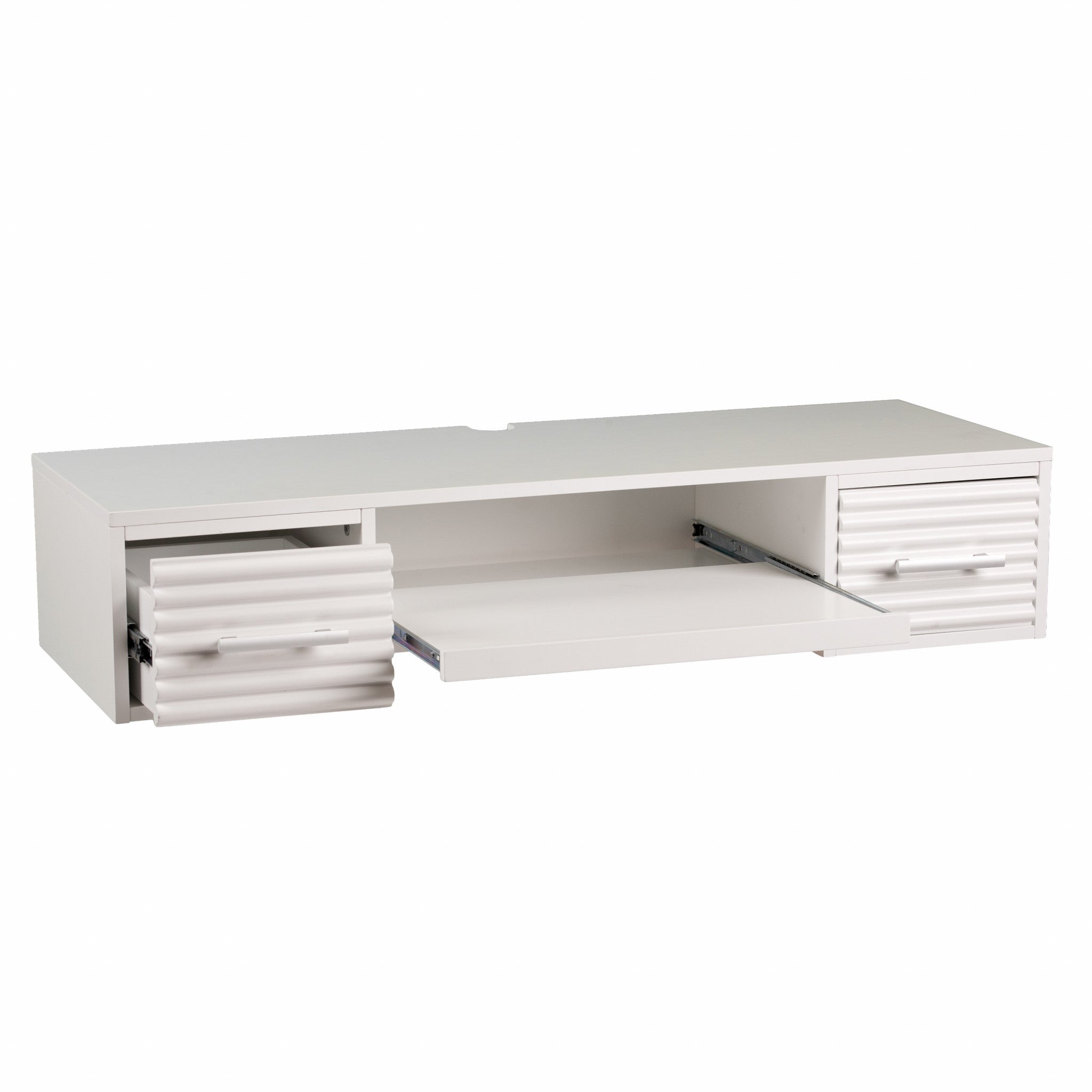 White Wall Mount Desk with Drawers-Desks-DECOROLALA
