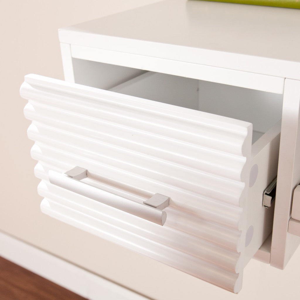 White Wall Mount Desk with Drawers-Desks-DECOROLALA