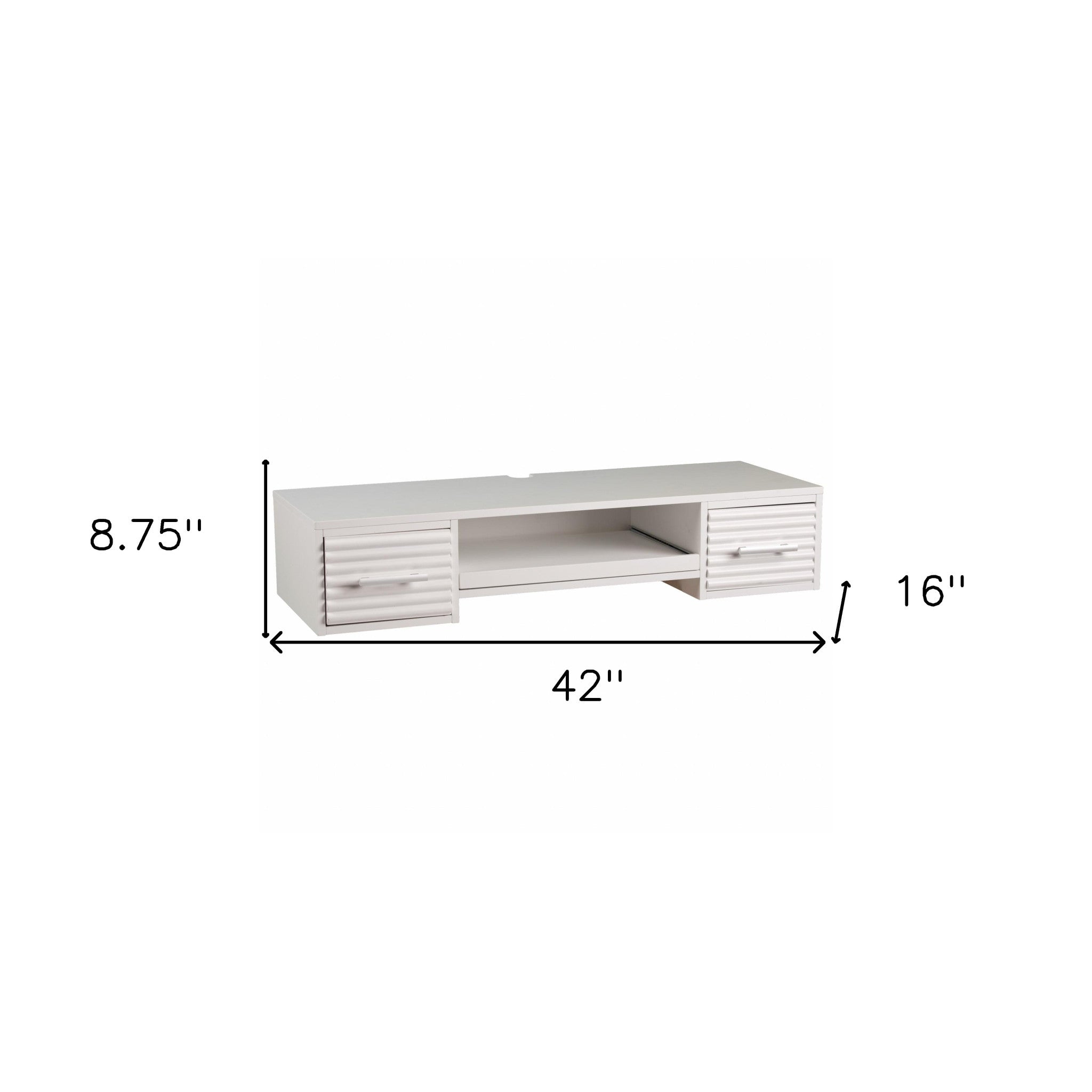 White Wall Mount Desk with Drawers-Desks-DECOROLALA