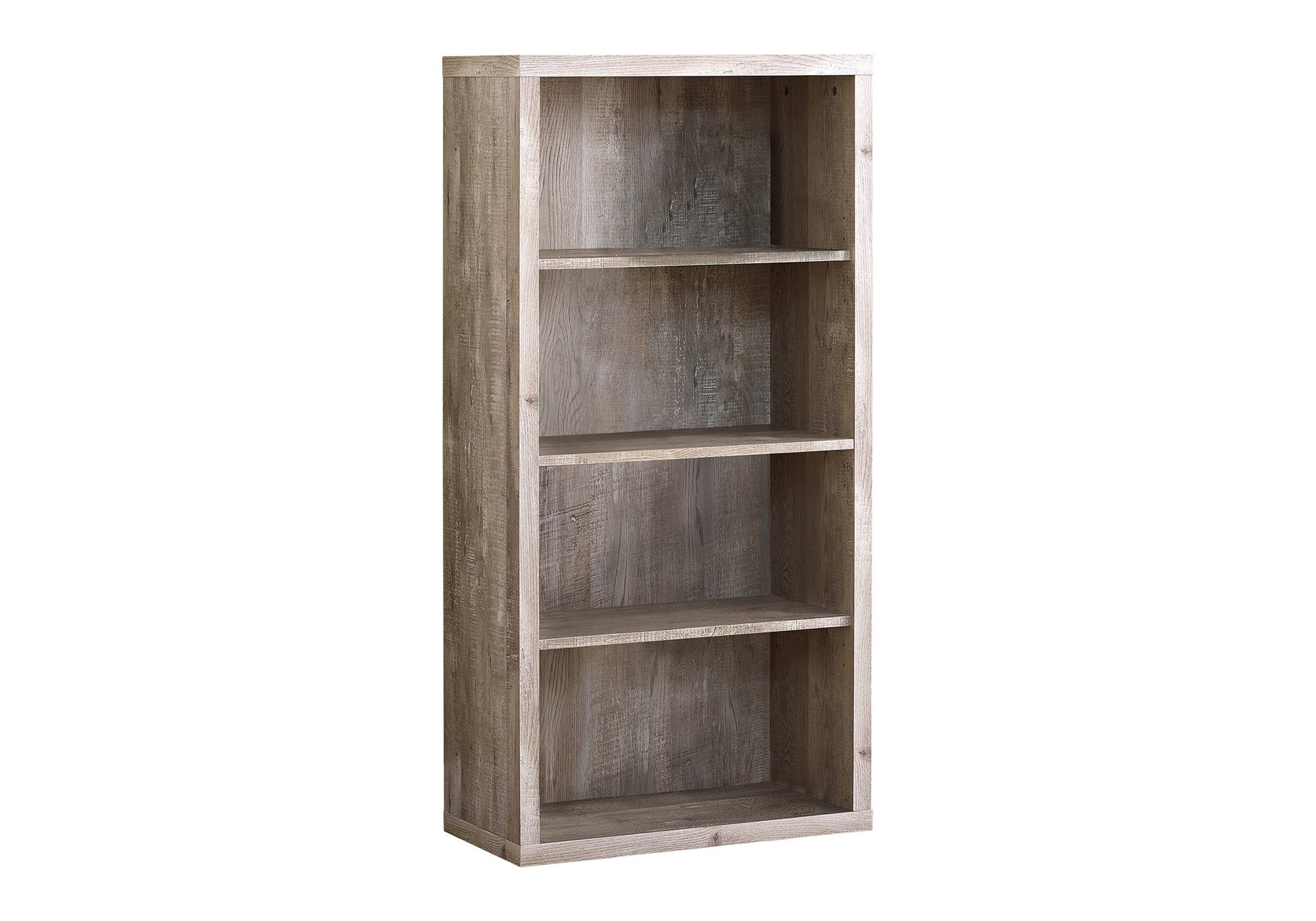 White Wood Adjustable Four Tier Bookcase-Bookcases-DECOROLALA