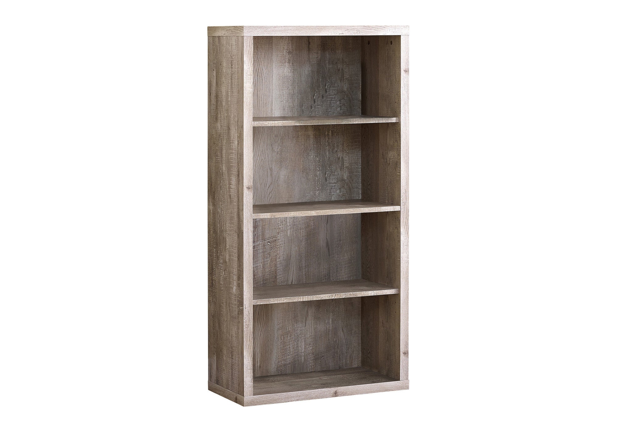 White Wood Adjustable Four Tier Bookcase-Bookcases-DECOROLALA