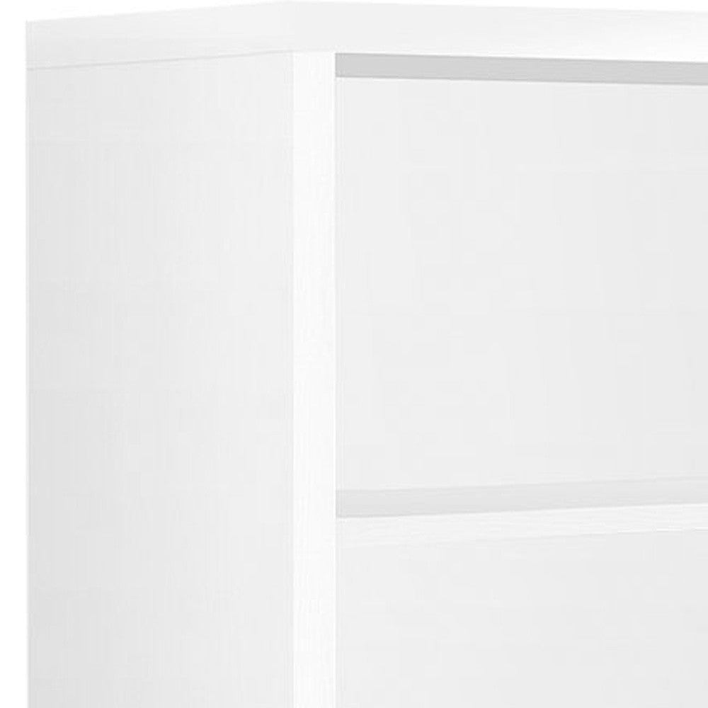 White Wood Adjustable Four Tier Bookcase-Bookcases-DECOROLALA