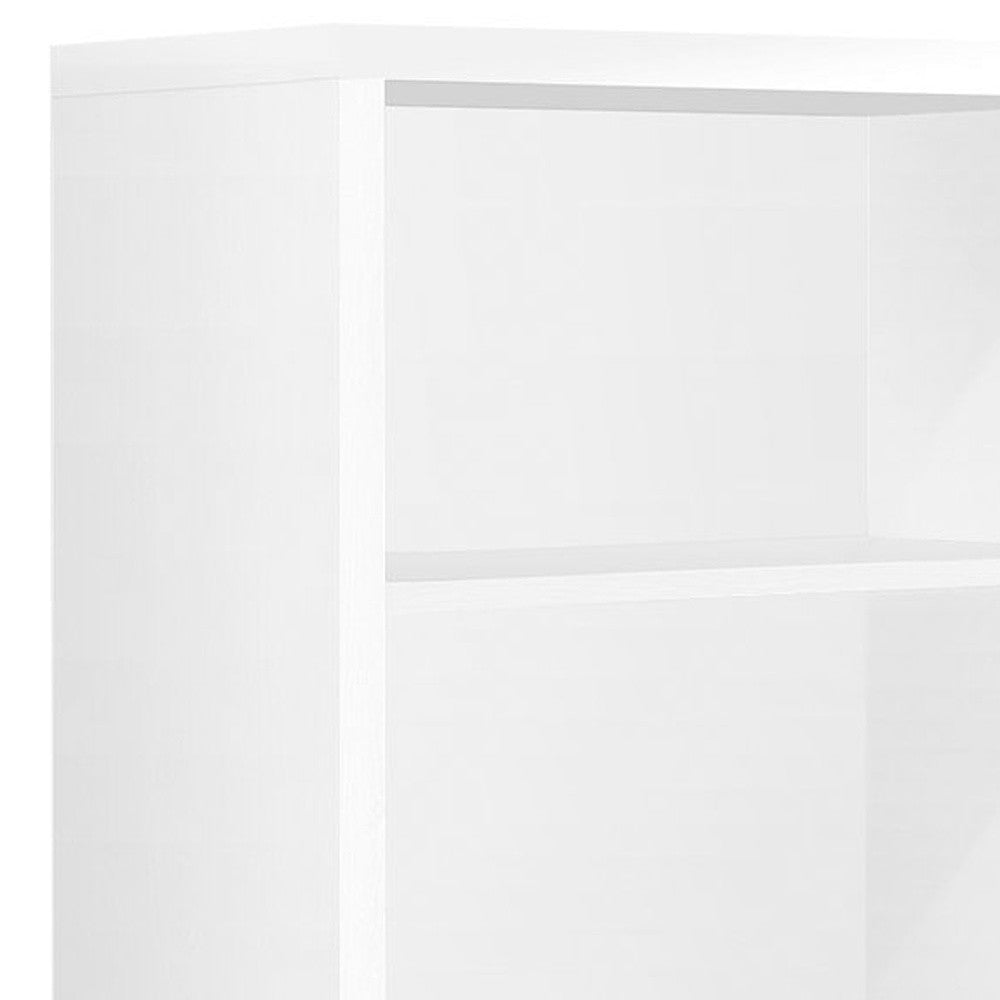 White Wood Adjustable Four Tier Bookcase-Bookcases-DECOROLALA