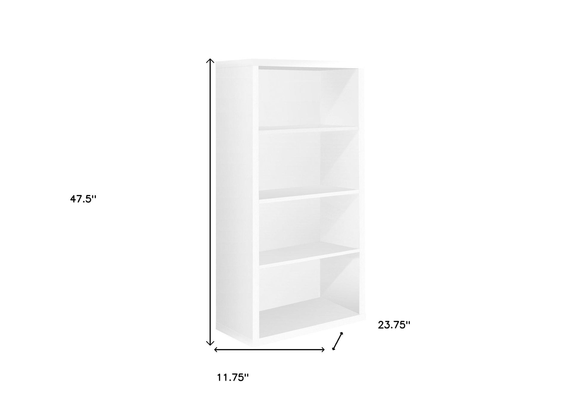White Wood Adjustable Four Tier Bookcase-Bookcases-DECOROLALA
