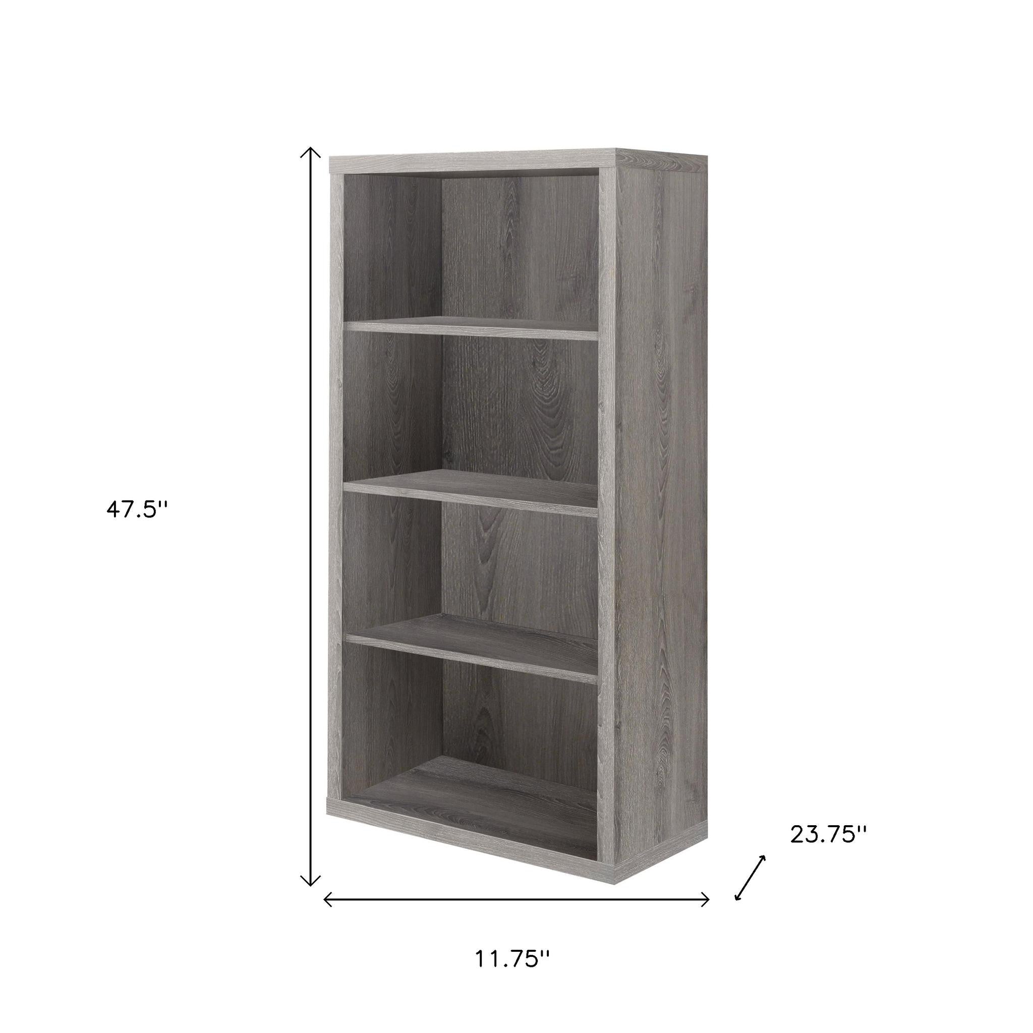White Wood Adjustable Four Tier Bookcase-Bookcases-DECOROLALA