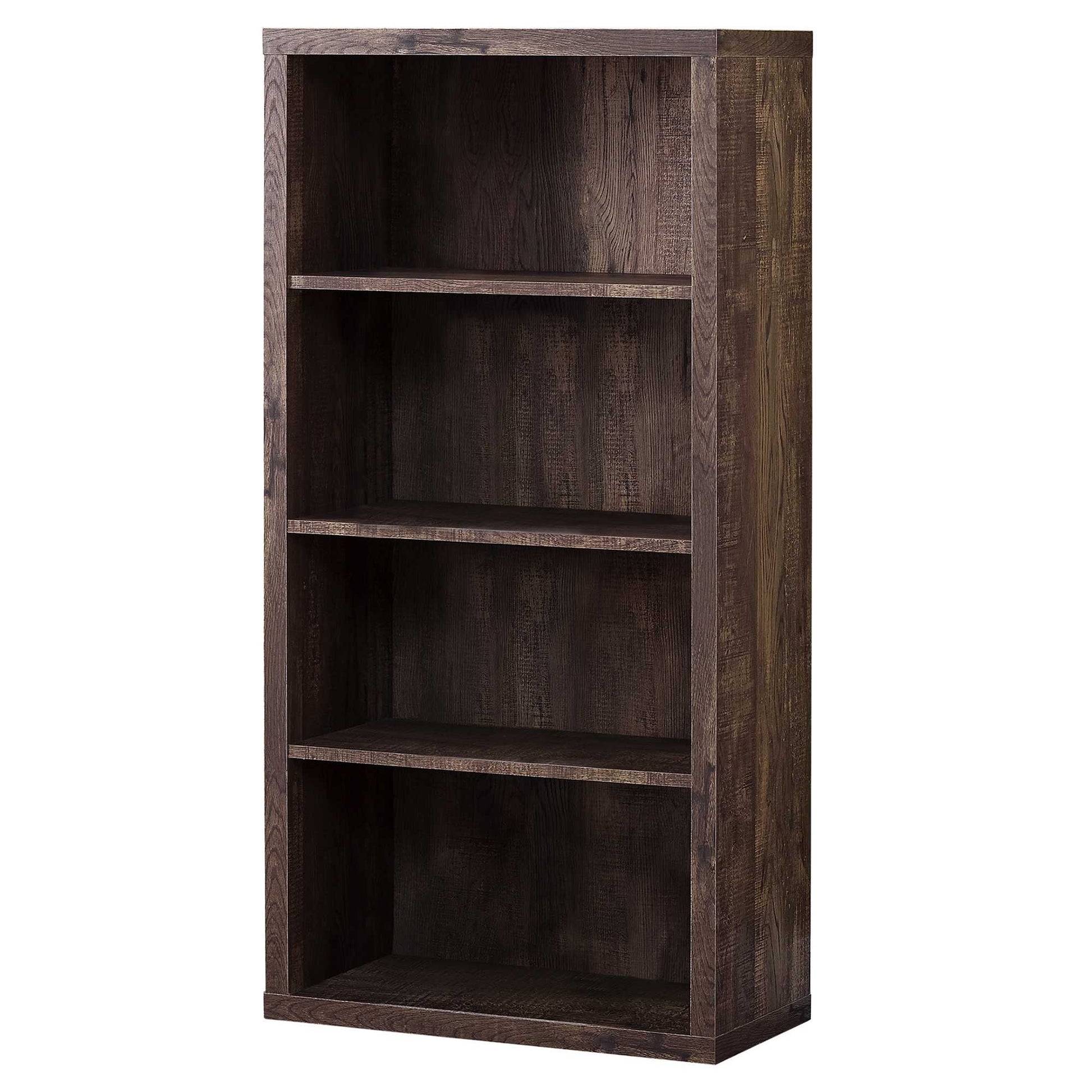 White Wood Adjustable Four Tier Bookcase-Bookcases-DECOROLALA